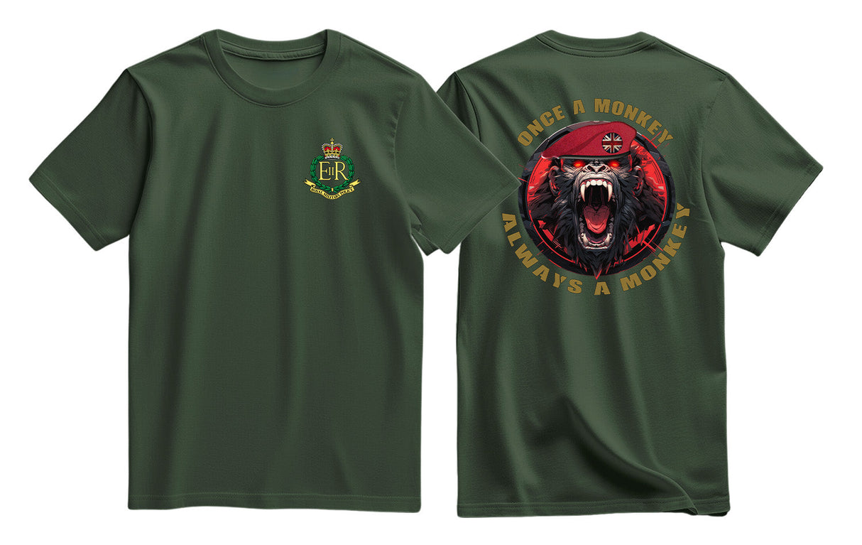 RMP Once a Monkey Double Print T-Shirt - Olive Green