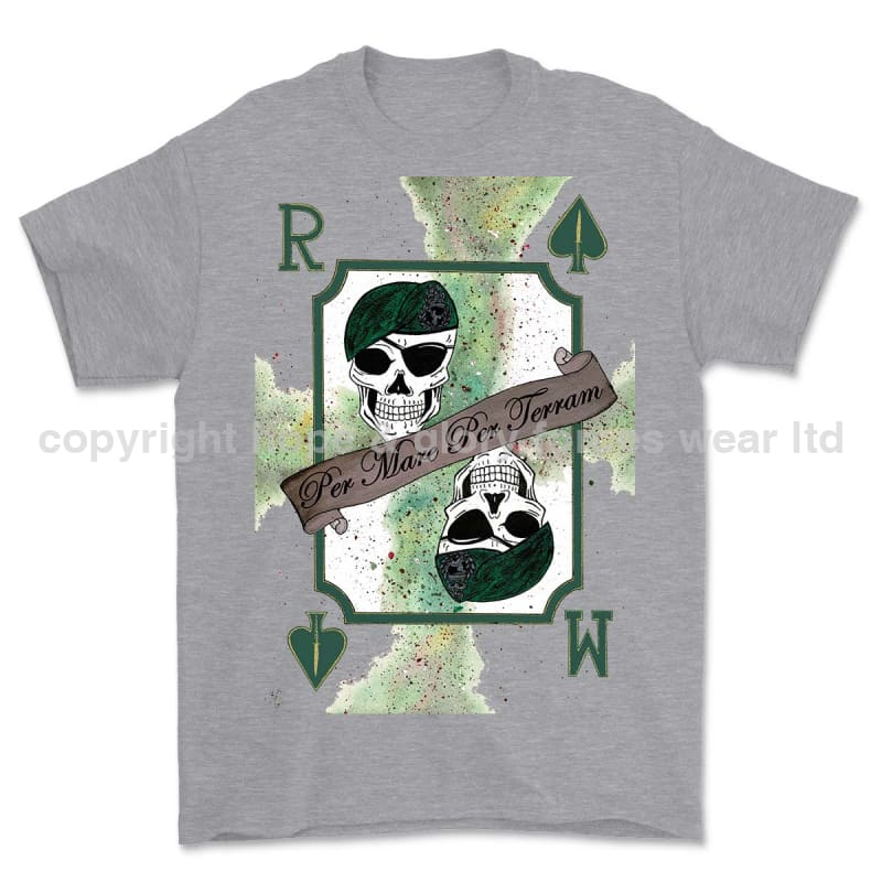 Royal Marines 0.1% Front Printed T-Shirt - Sports Grey