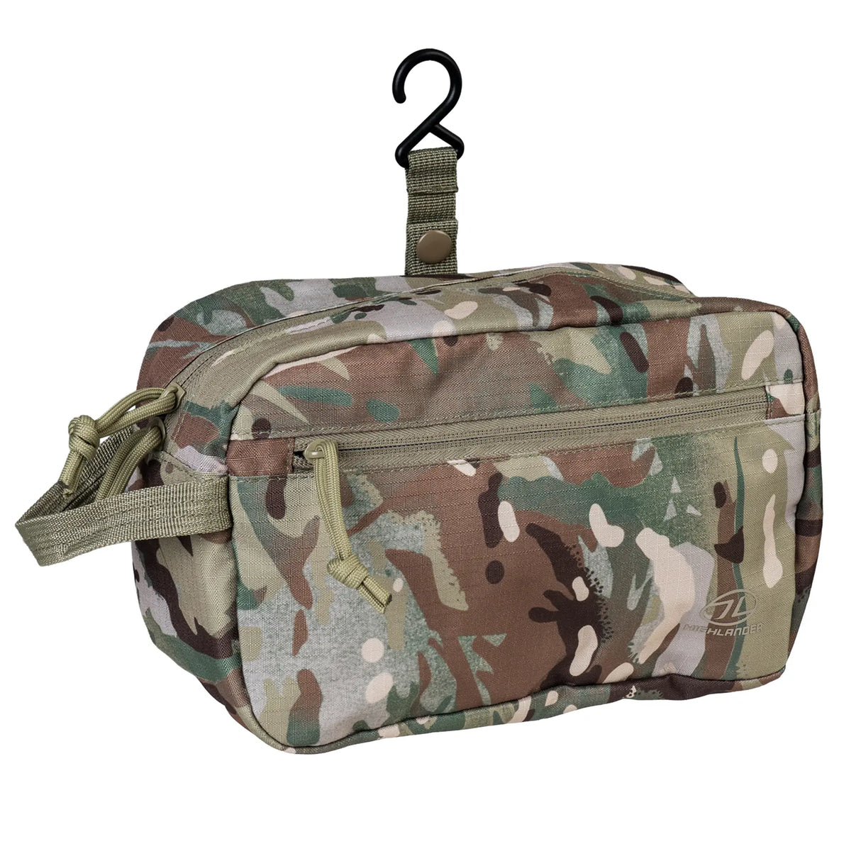 Highlander Sancho Toiletry Bag in HMTC Camo on white background