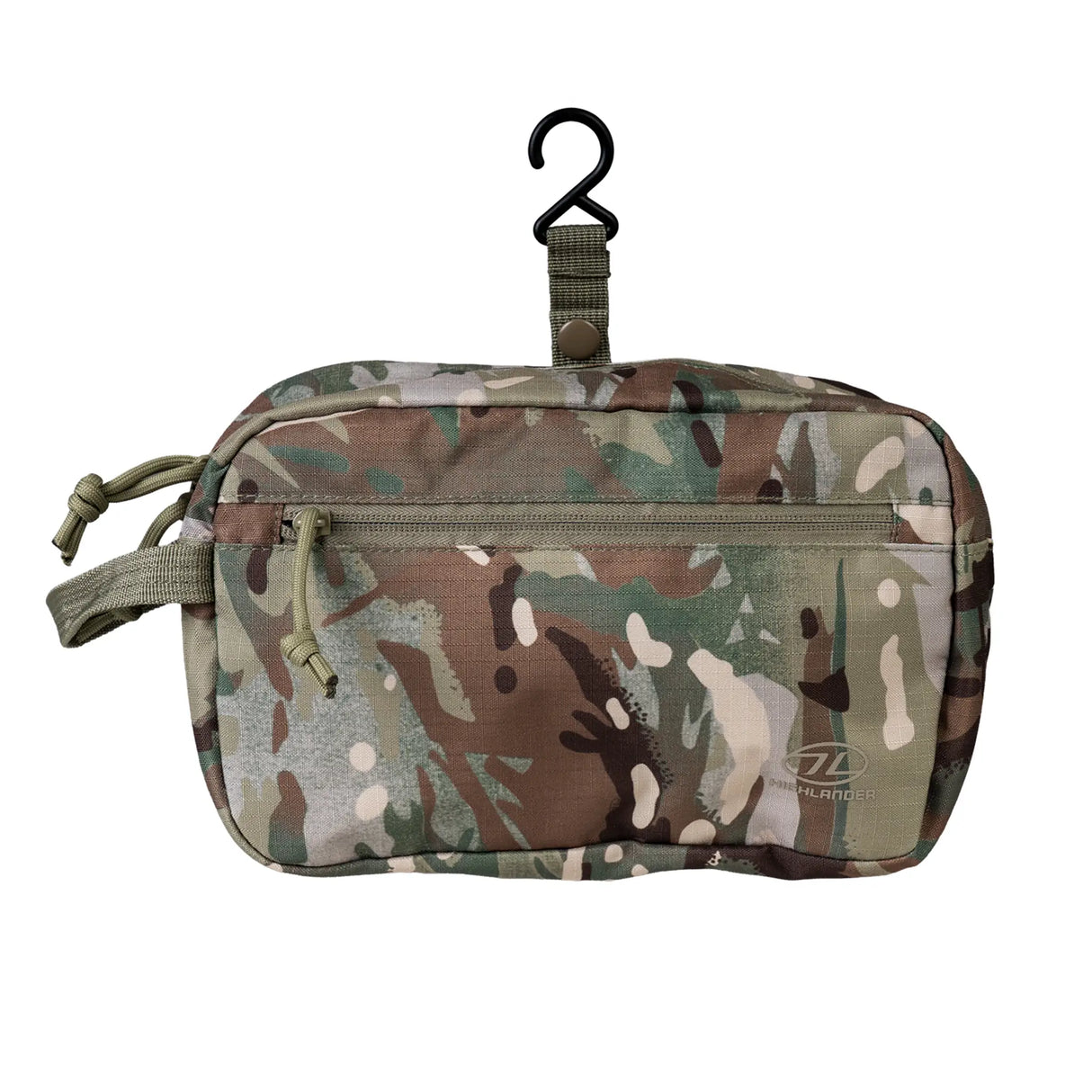 Highlander Sancho Toiletry Bag in HMTC Camo front on white background