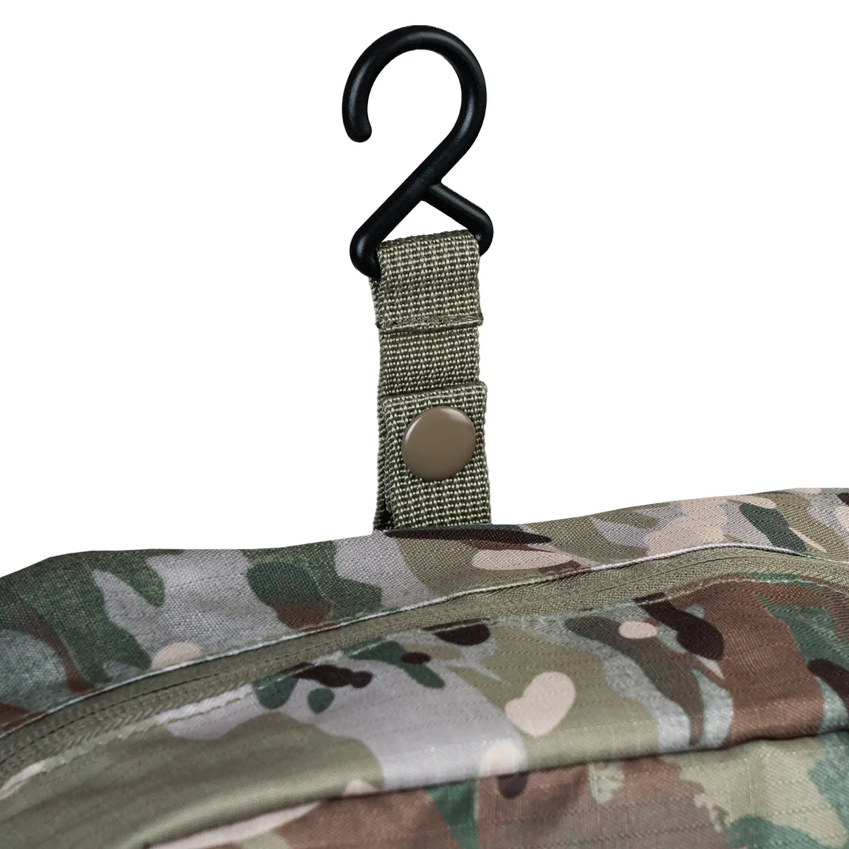 Highlander Sancho Toiletry Bag in HMTC Camo hook on white background