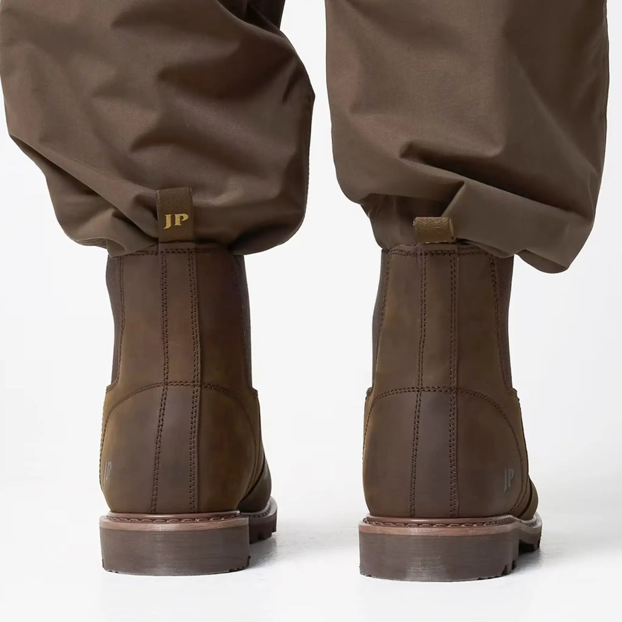 Jack Pyke Shires Dealer Boots in borwn from the back on white background