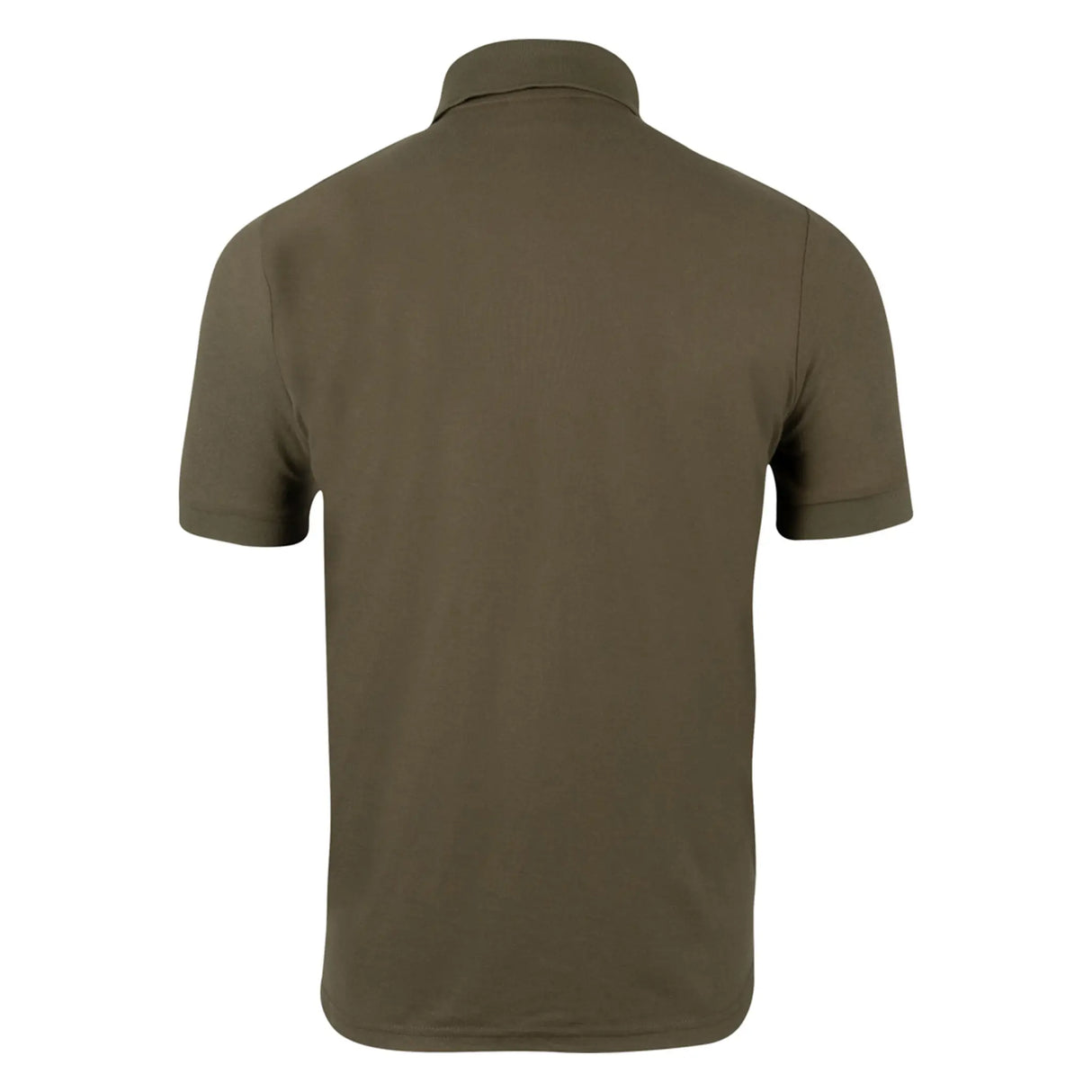 Jack Pyke Shires Polo Shirt in Dark Olive from the back on white background