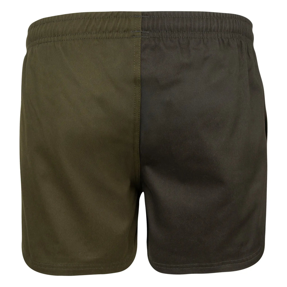 Jack Pyke Yakka Shorts in Dark Olive from the back on white background