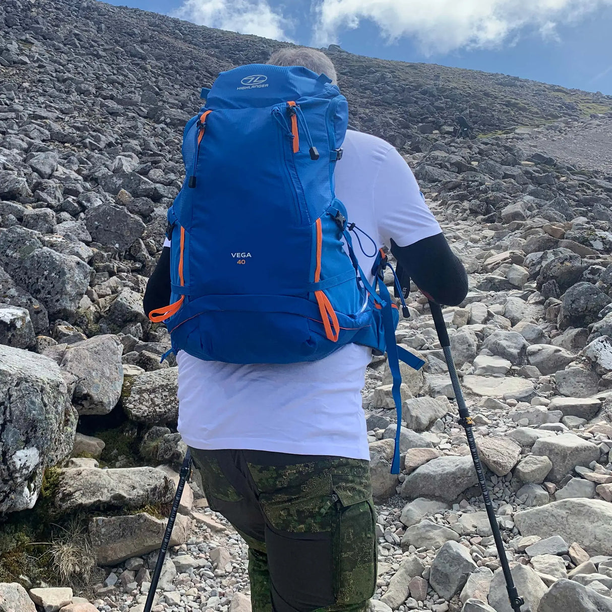 Highlander Skye Carbon Fibre Walking Poles - Set of 2 in the outdoors for hiking