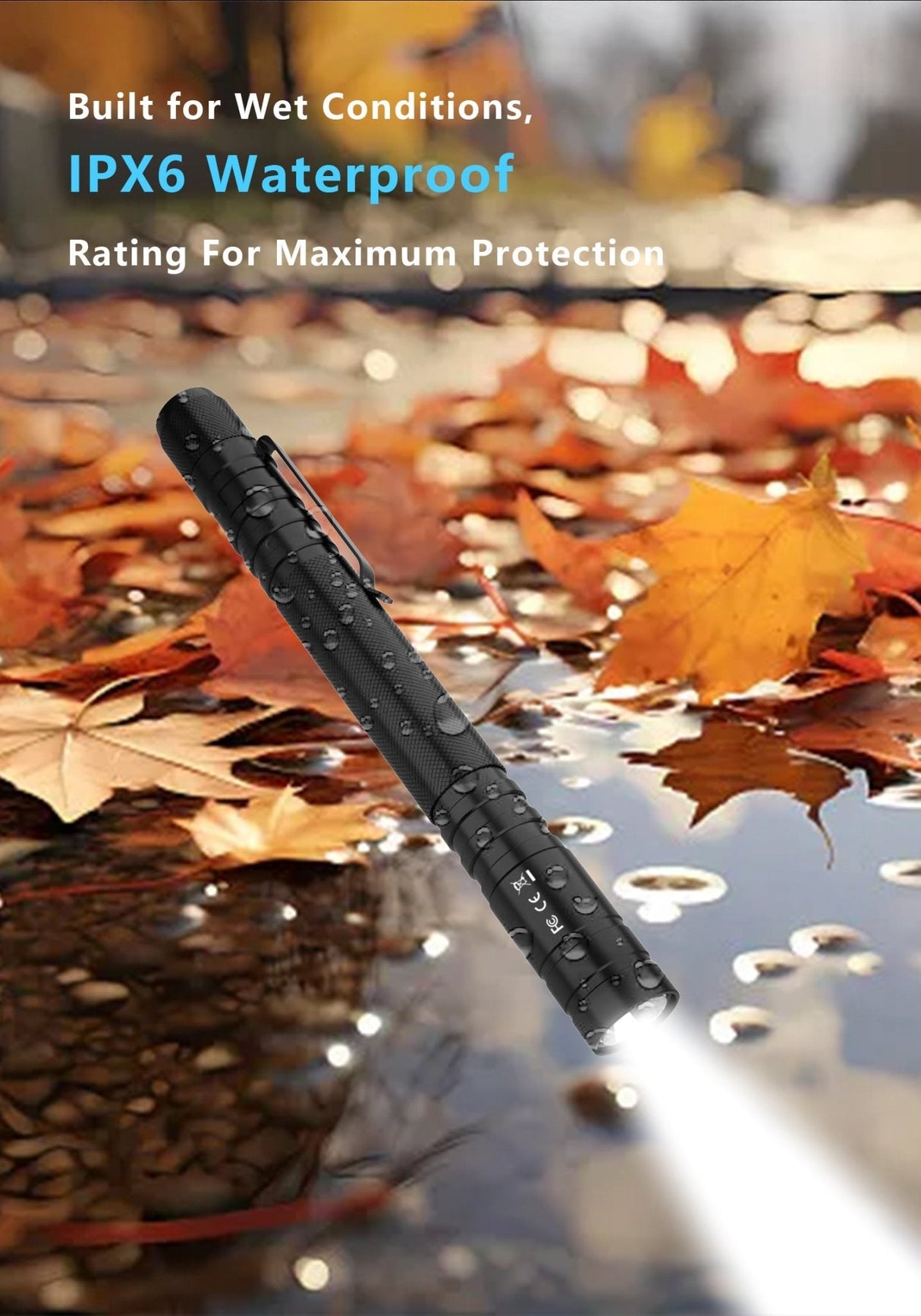 Skywoods Fix P3 Zoomable Pen Light - water resistance alternate view