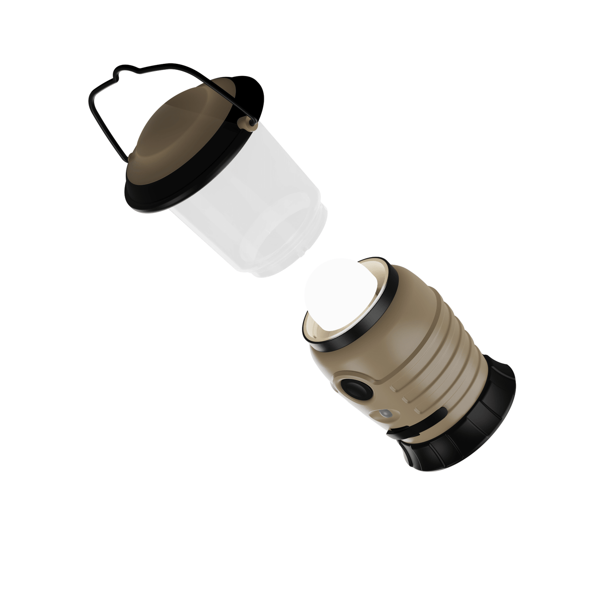 Skywoods L50270 Camping Lantern - reflector cap removed to expose the bulb