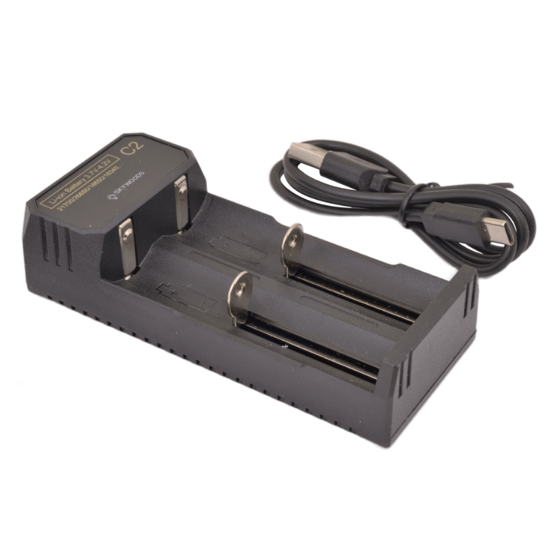 Skywoods C2 Dual Battery Charger - two bay charger with the supplied USB cable
