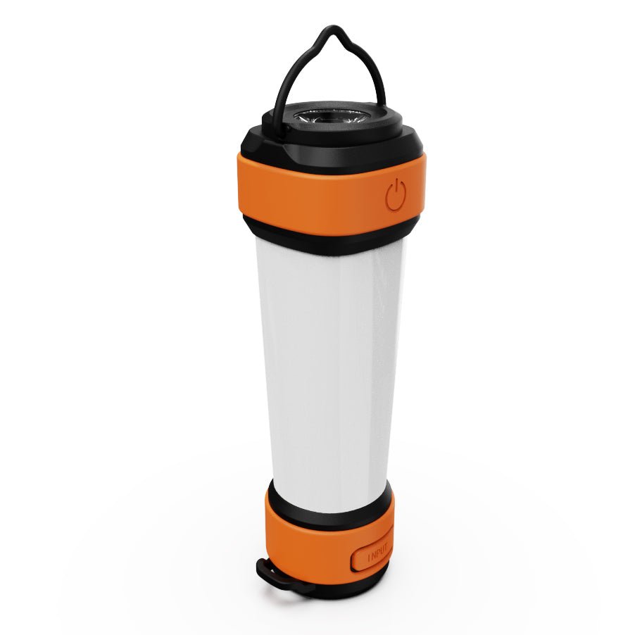 Skywoods L70931 Camping Lantern - standing upright with the lantern lit and side switch