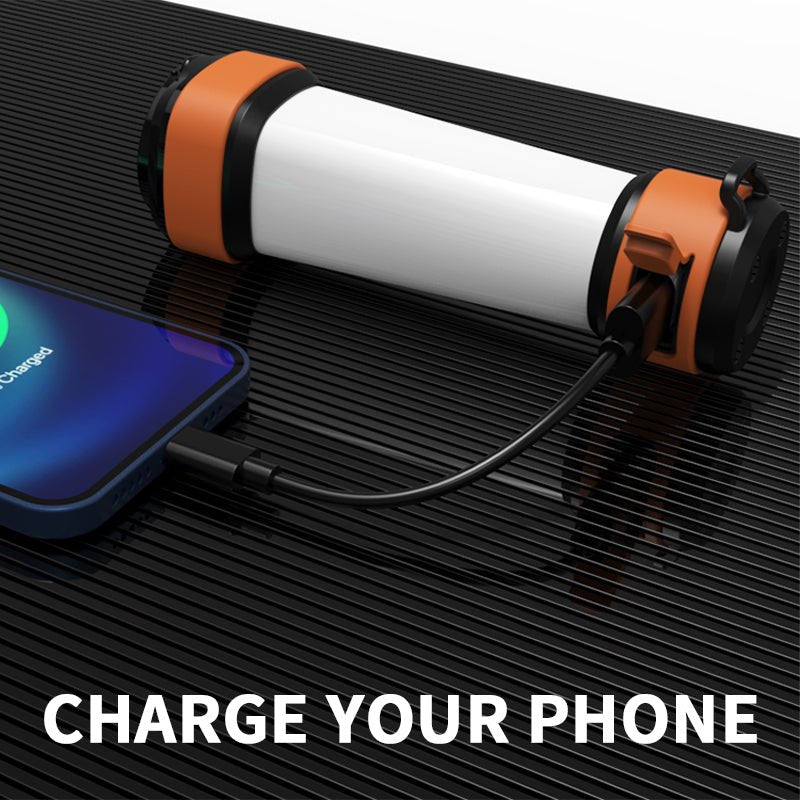 Skywoods L70931 Camping Lantern - USB output charging a phone