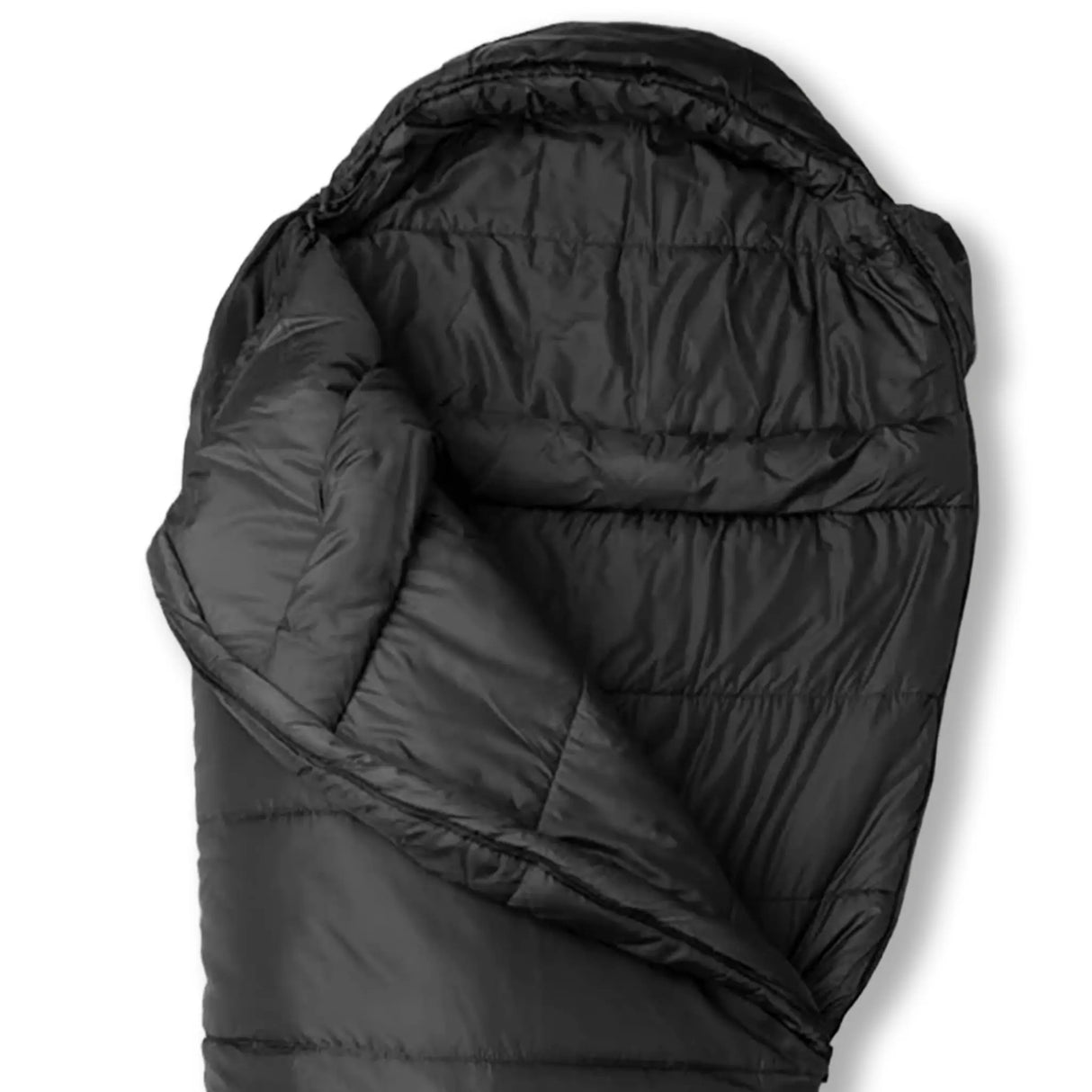 Snugpak Sleeper Extreme WGTE Sleeping Bag in black close up of top