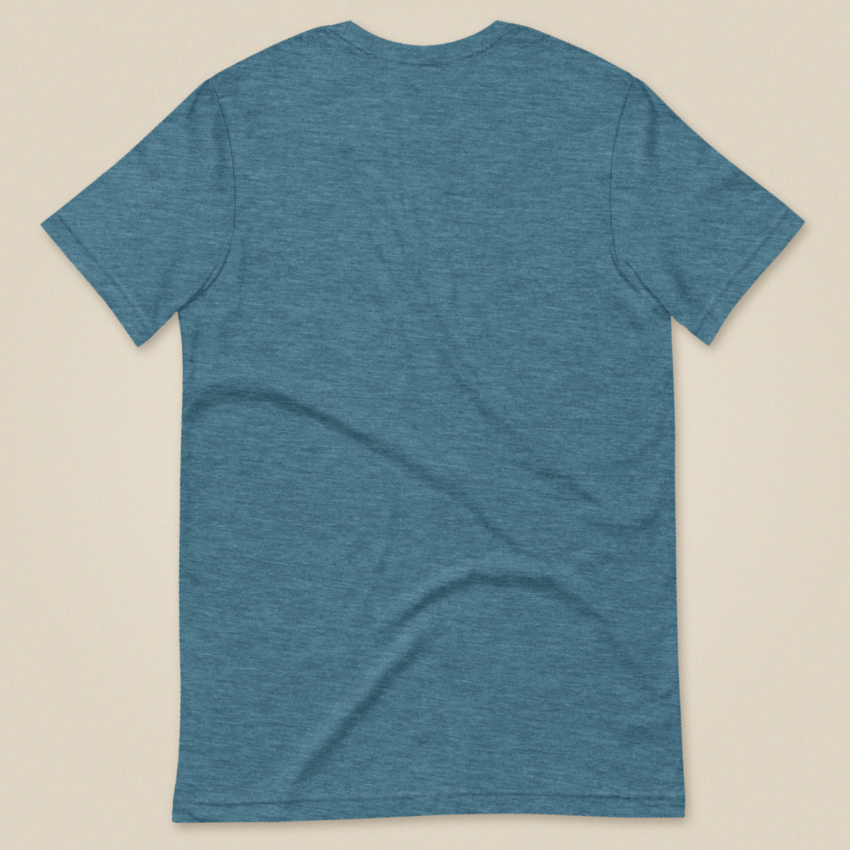 Sloth Hiking Club: Hilltop T-Shirt in Heather Deep Teal, laid flat, plain back view