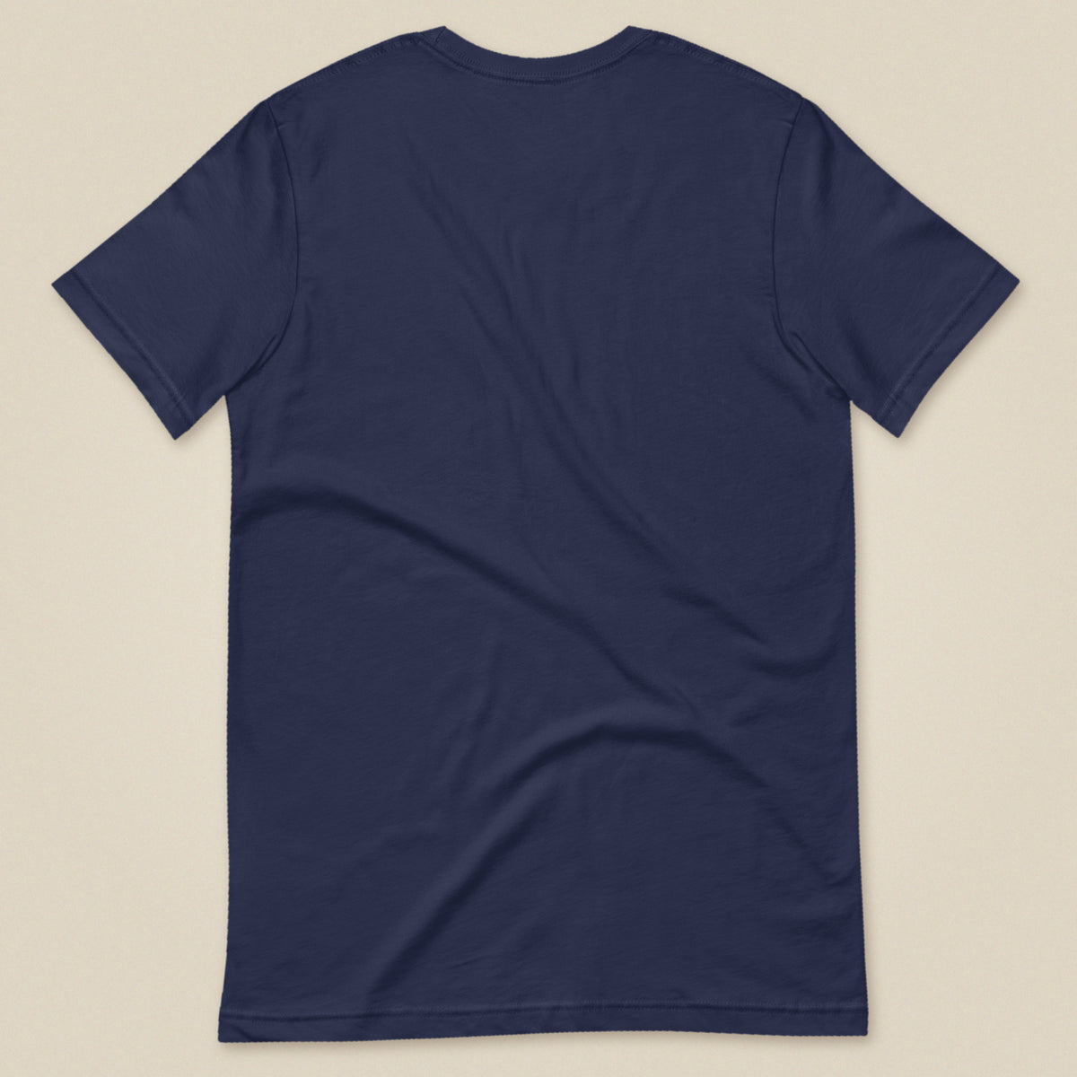 Sloth Hiking Club: Walking T-Shirt in Navy, laid flat, plain back view