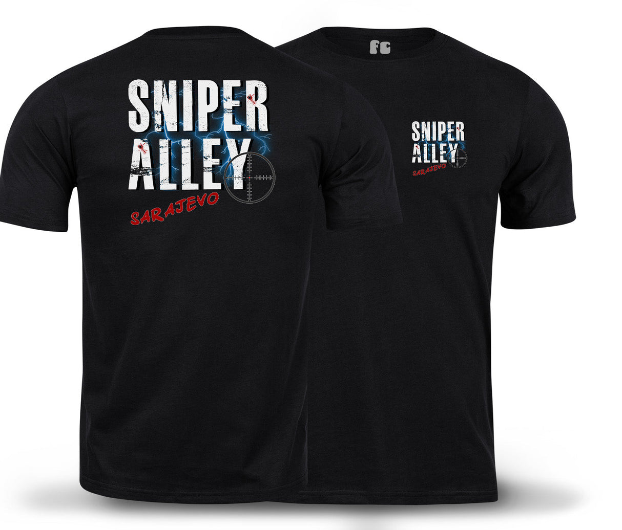 Sniper Alley Sarajevo Double Print T-Shirt - Black