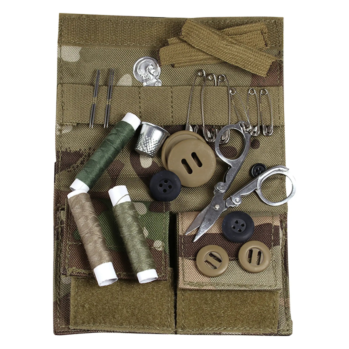 Web-Tex Soldier 95 Sewing Kit open with all contents showing