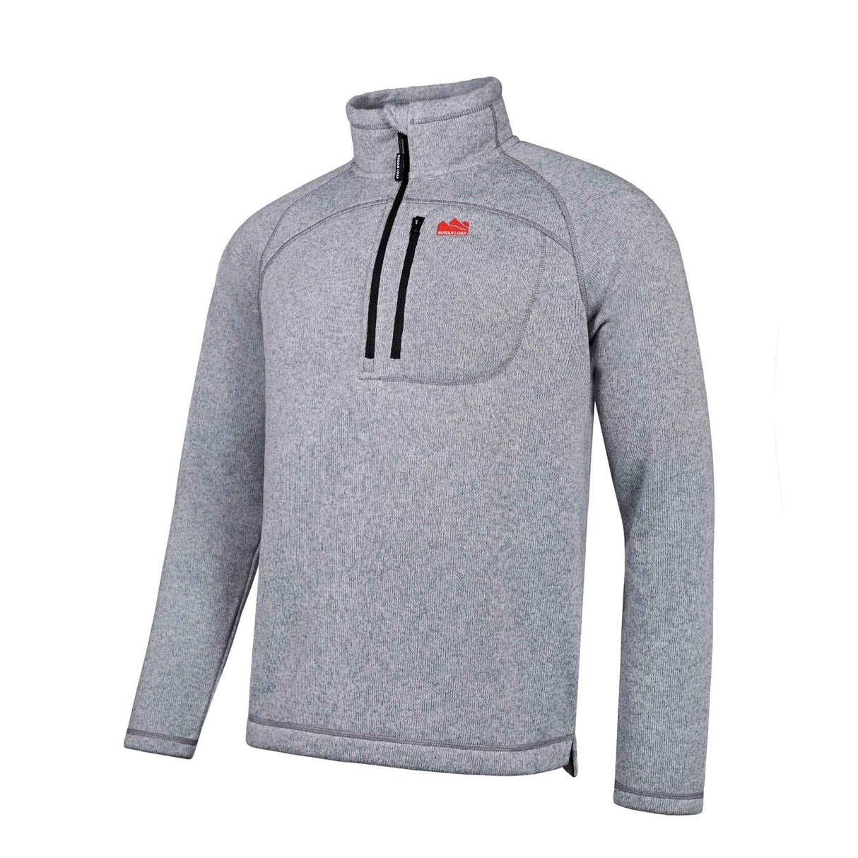 Sugar Loaf Fell Half Zip Fleece Top in Ash Grey from the front left on white background