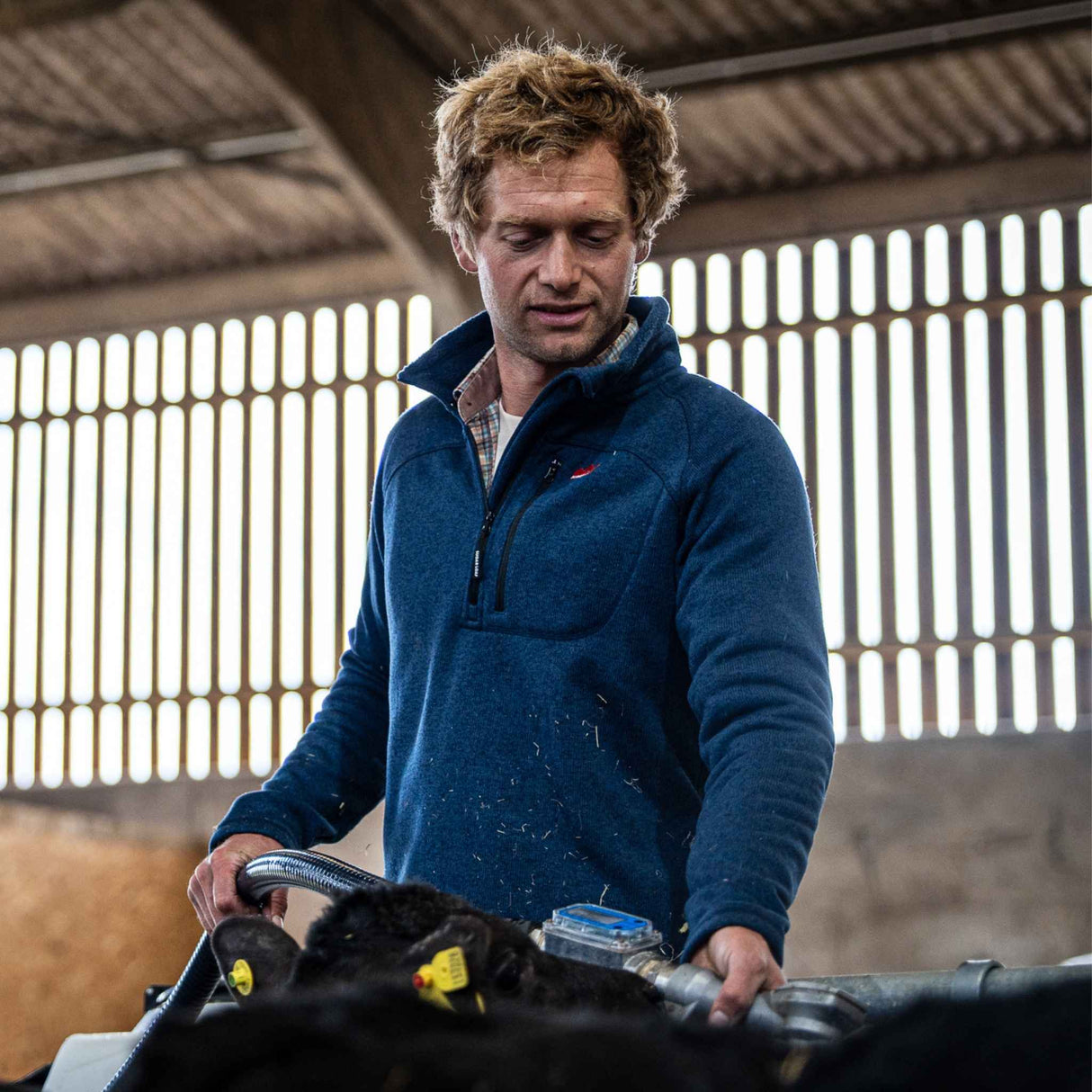 Sugar Loaf Fell Half Zip Fleece Top in Navy Blue for workwear, country