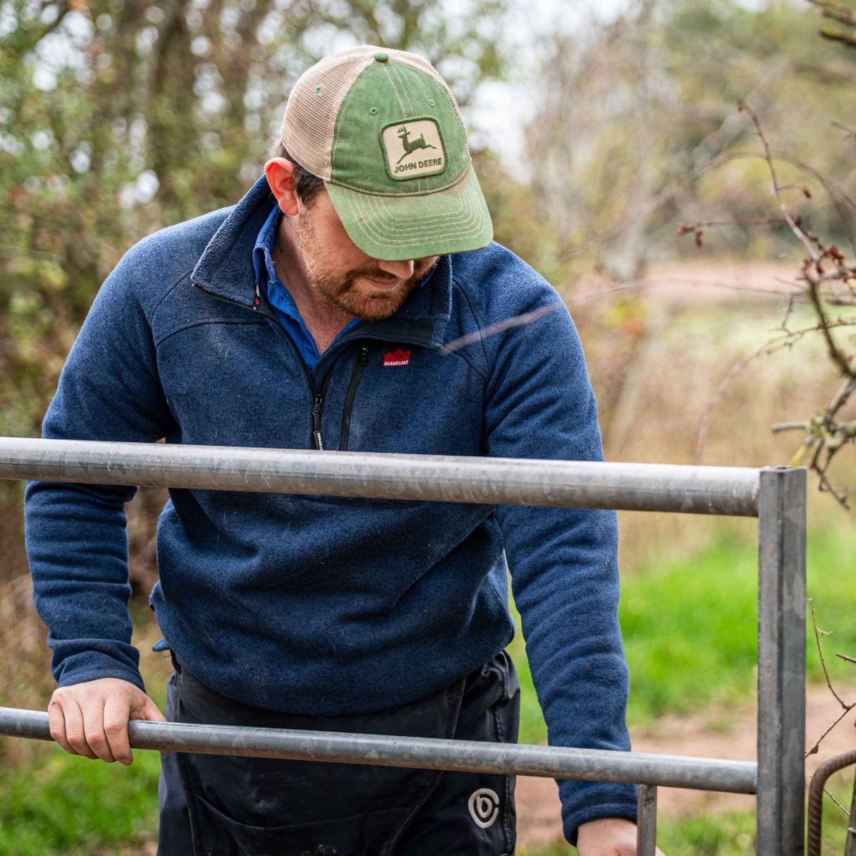 Sugar Loaf Fell Half Zip Thermal Fleece Top in Navy Blue for country work