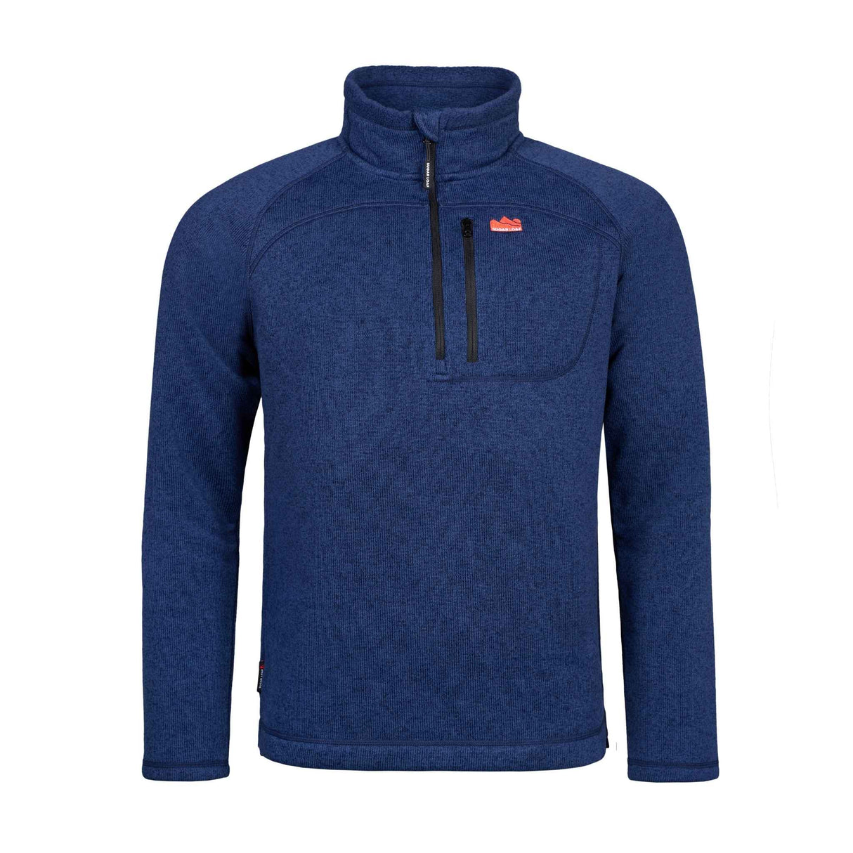 Sugar Loaf Fell Half Zip Fleece Top in Navy Blue from the front on white background