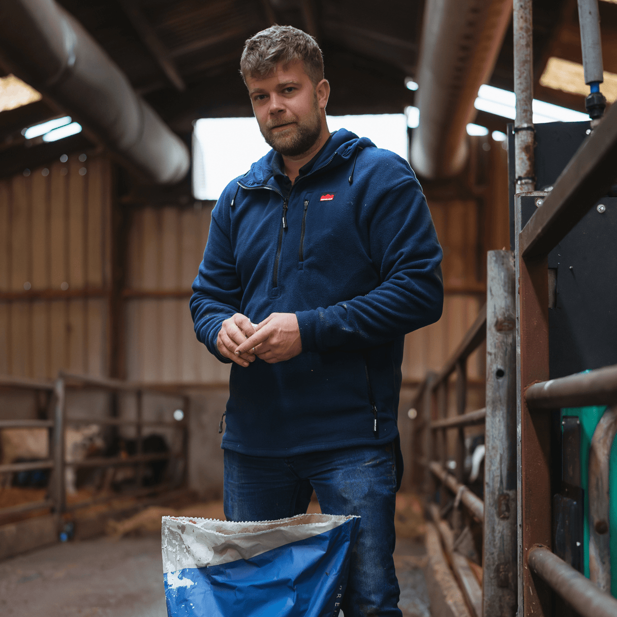 Sugar Loaf Shepherd Polar Fleece Hoodie in Navy Blue for farm work, agricultural use