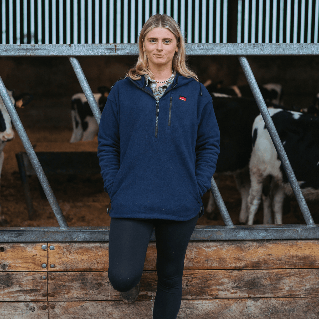 Sugar Loaf Shepherd Polar Fleece Hoodie in Navy Blue for outdoor work use