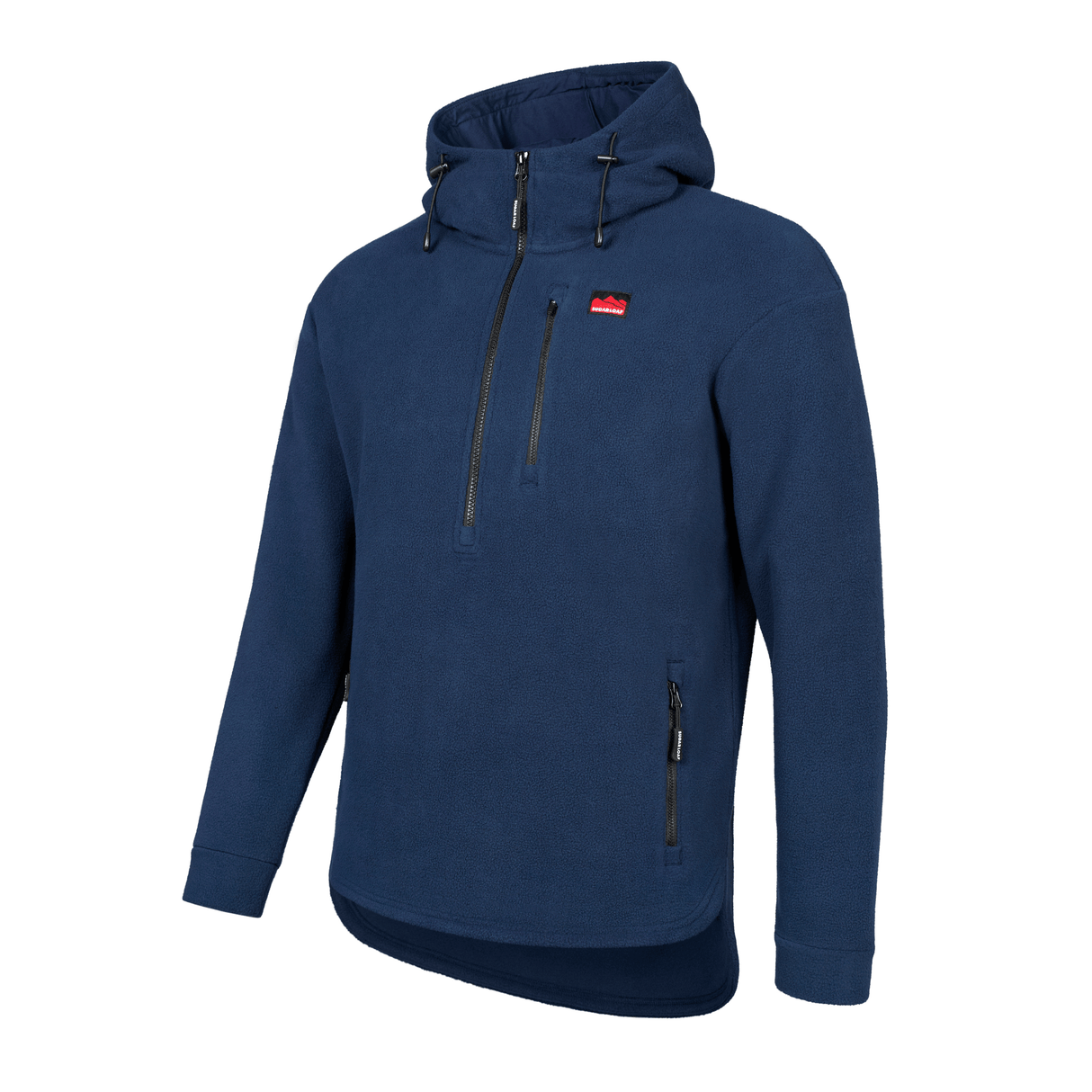 Sugar Loaf Shepherd Polar Fleece Hoodie in Navy Blue from the front left on white background