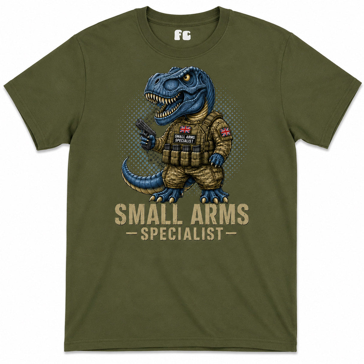 Small Arms Specialist T-Rex Printed T-Shirt - Olive Green