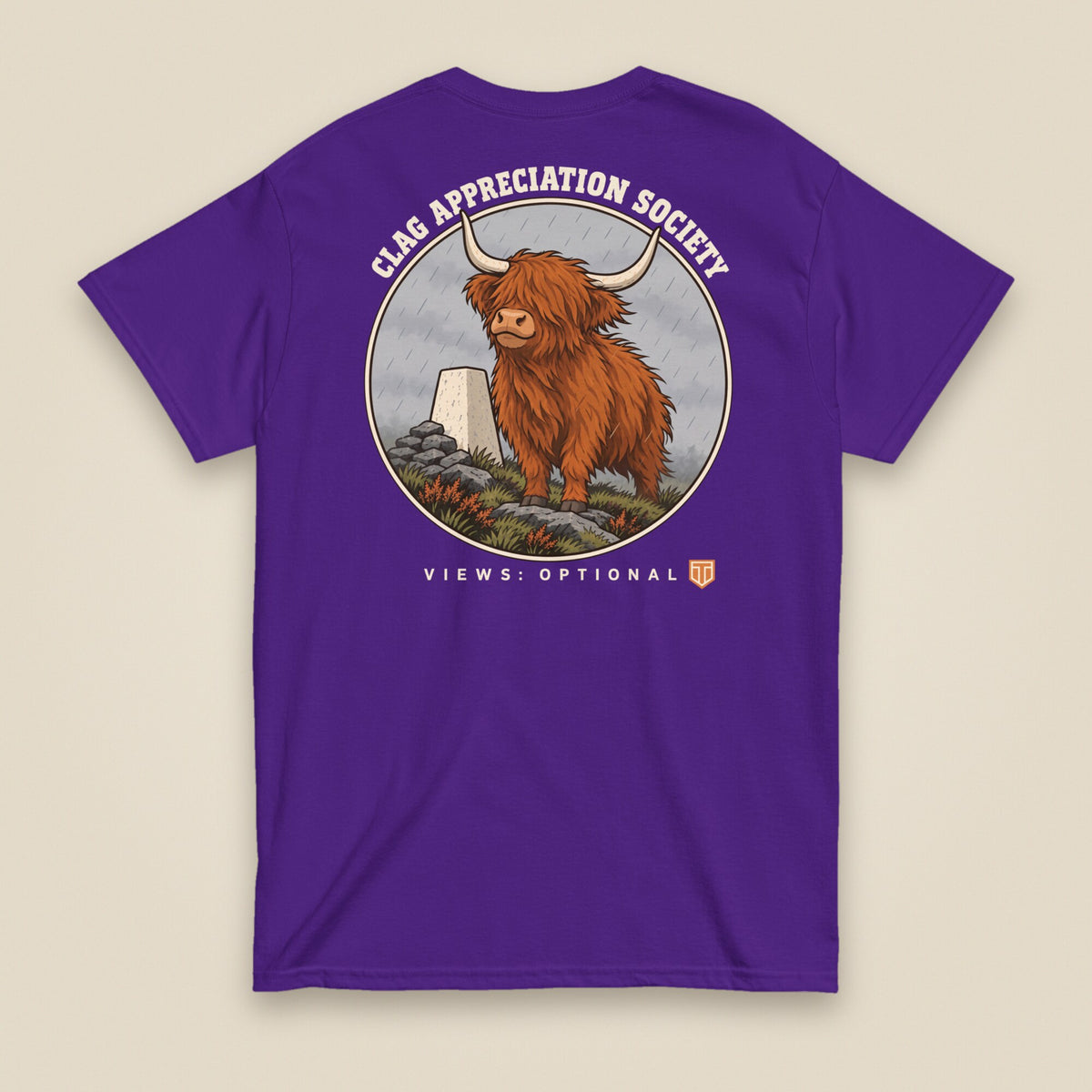 Clag Appreciation Society Double Sided T-Shirt in Purple, back view