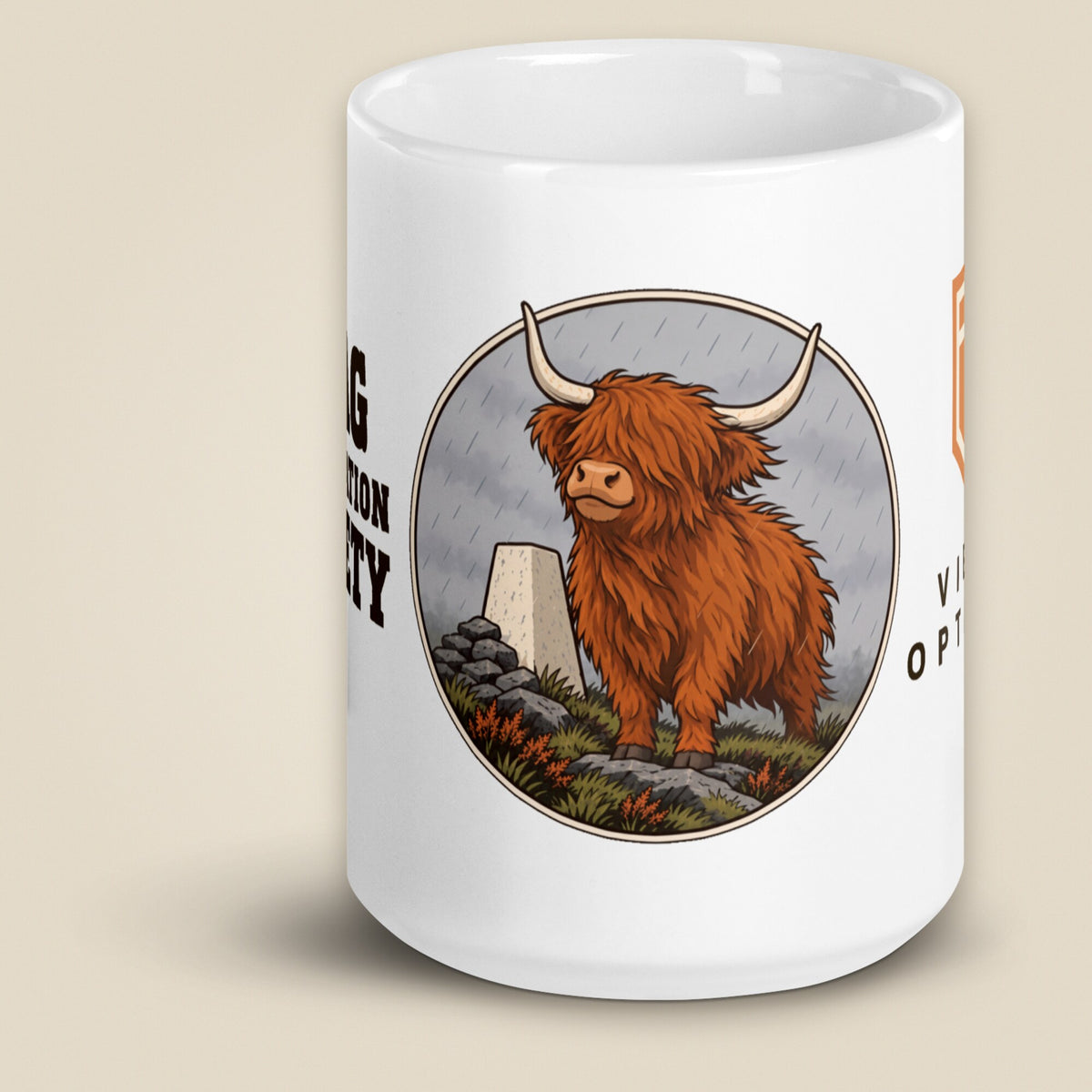 Clag Appreciation Society White Glossy Ceramic Mug in 15 oz, front view