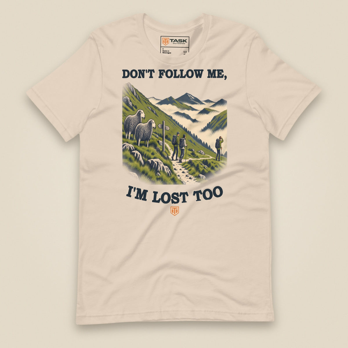 Don't Follow Me, I'm Lost Too Unisex T-Shirt in Soft Cream, front view