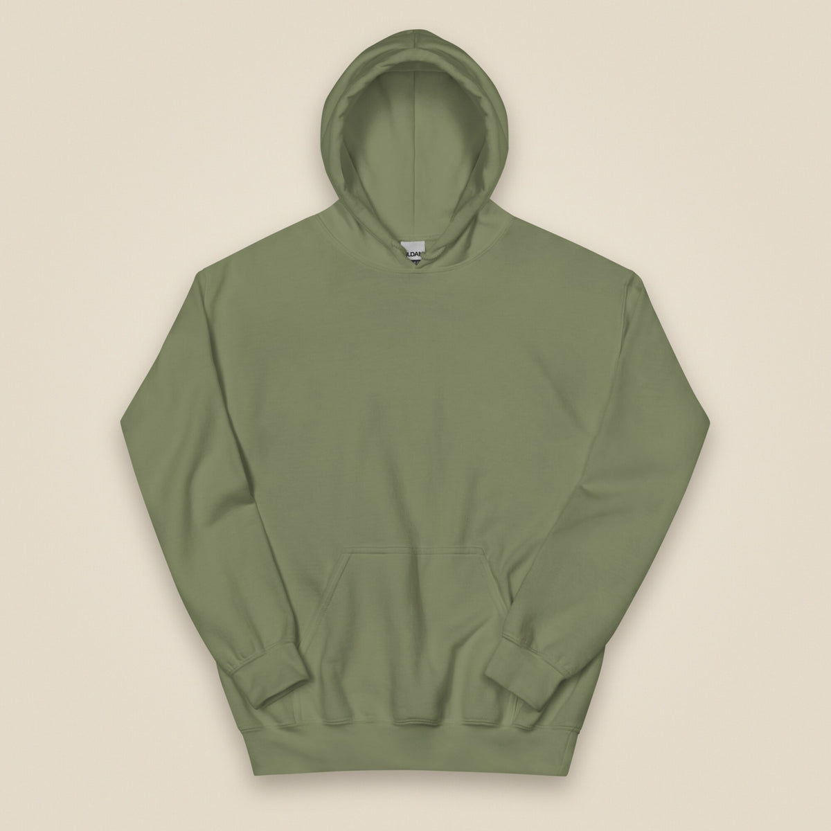 Drone Pilot Heavy Blend Back Print Hoodie in Military Green, front view