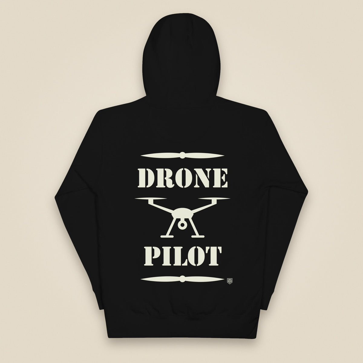 Drone Pilot Unisex Hoodie in Black, back view