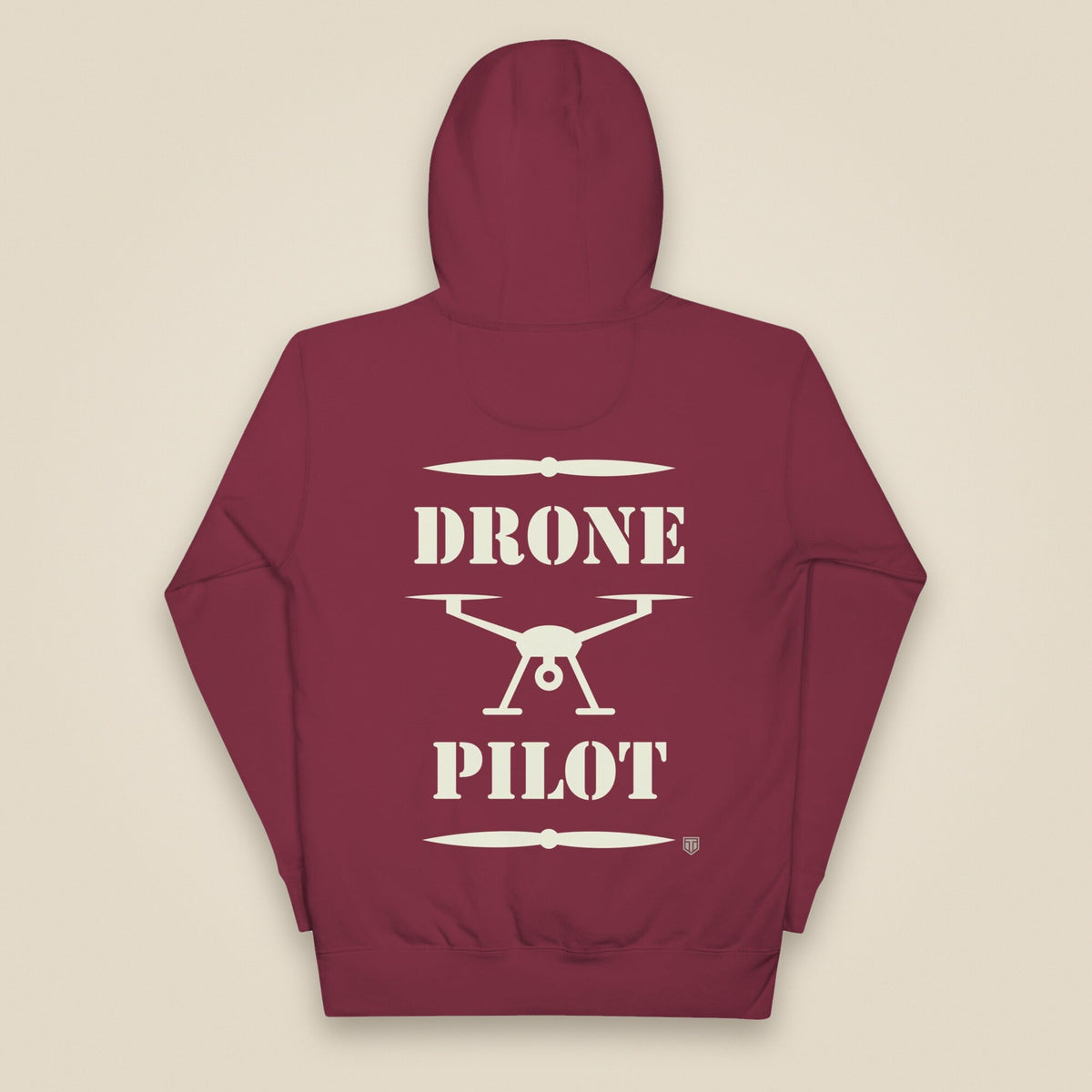 Drone Pilot Unisex Hoodie in Maroon, back view