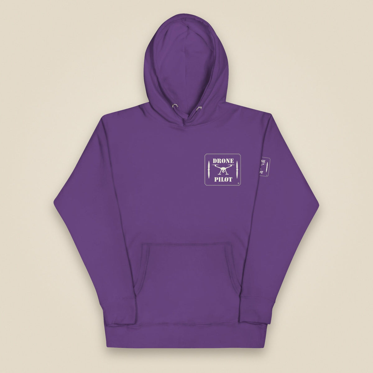 Drone Pilot Unisex Hoodie in Purple, front view