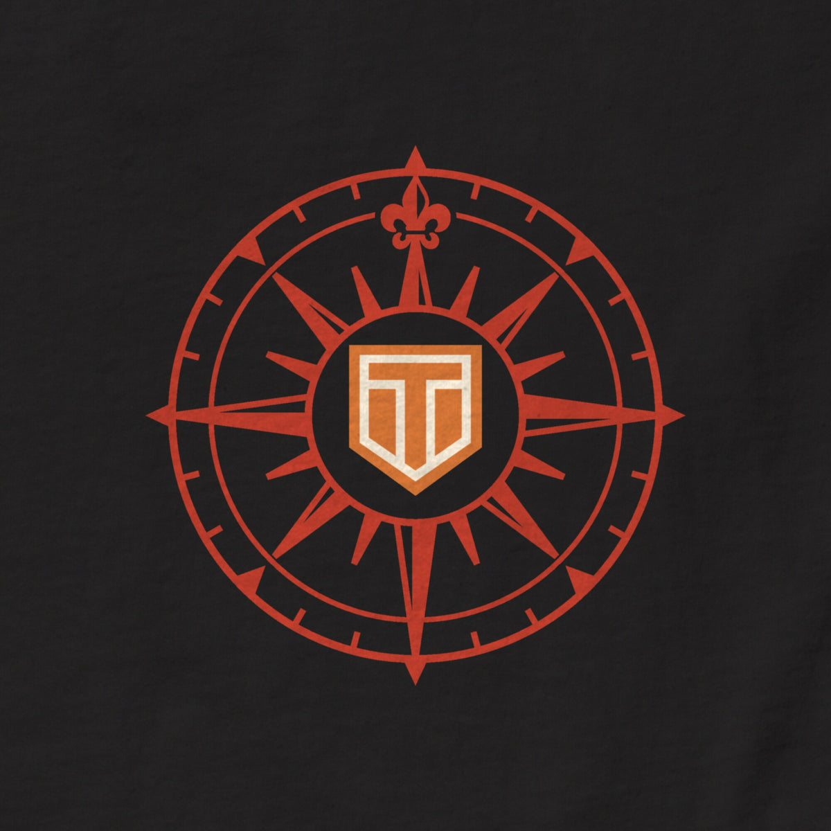 Not All Who Wander Double Sided Unisex T-Shirt in Black, front print close-up