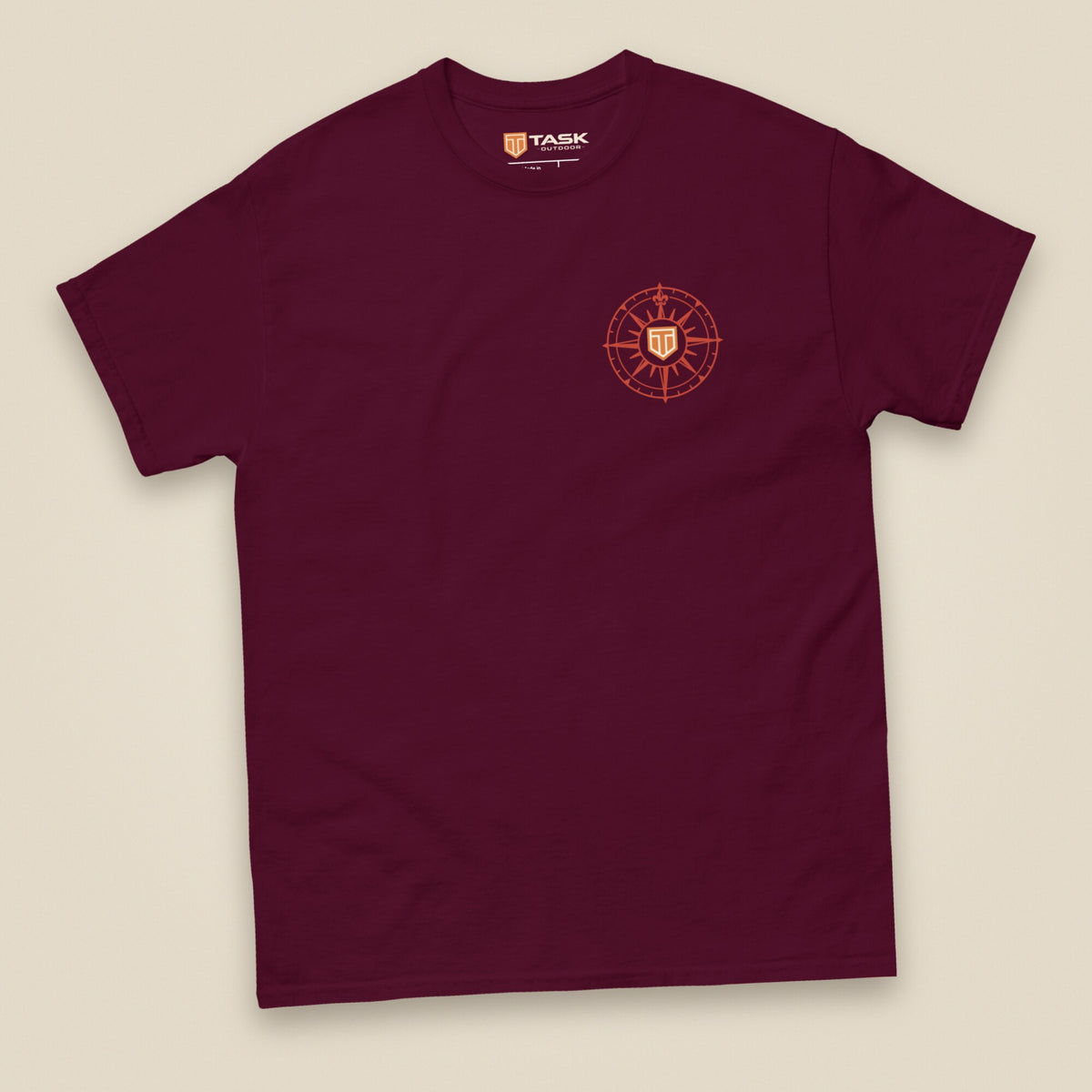 Not All Who Wander Double Sided Unisex T-Shirt in Maroon, front view