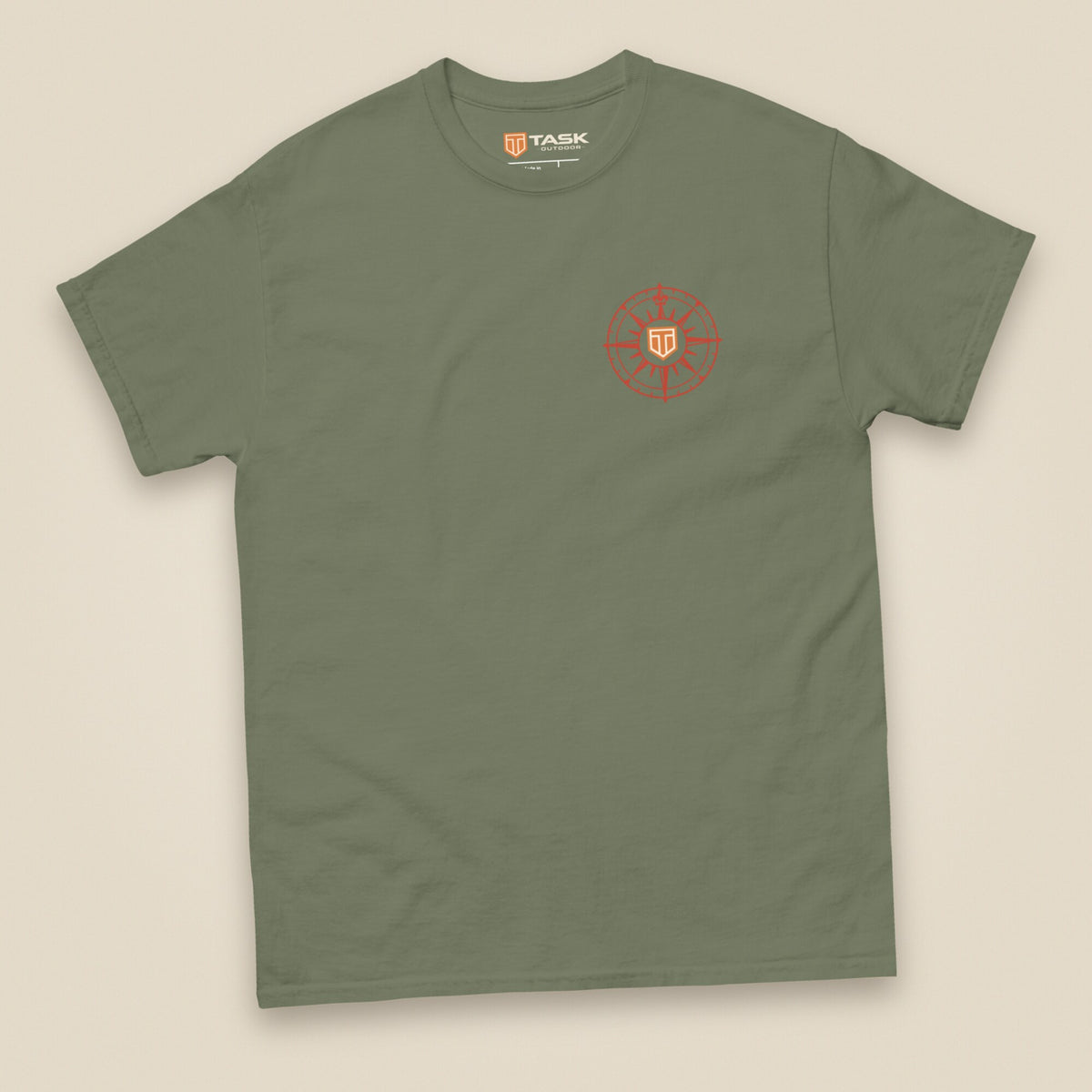 Not All Who Wander Double Sided Unisex T-Shirt in Military Green, front view