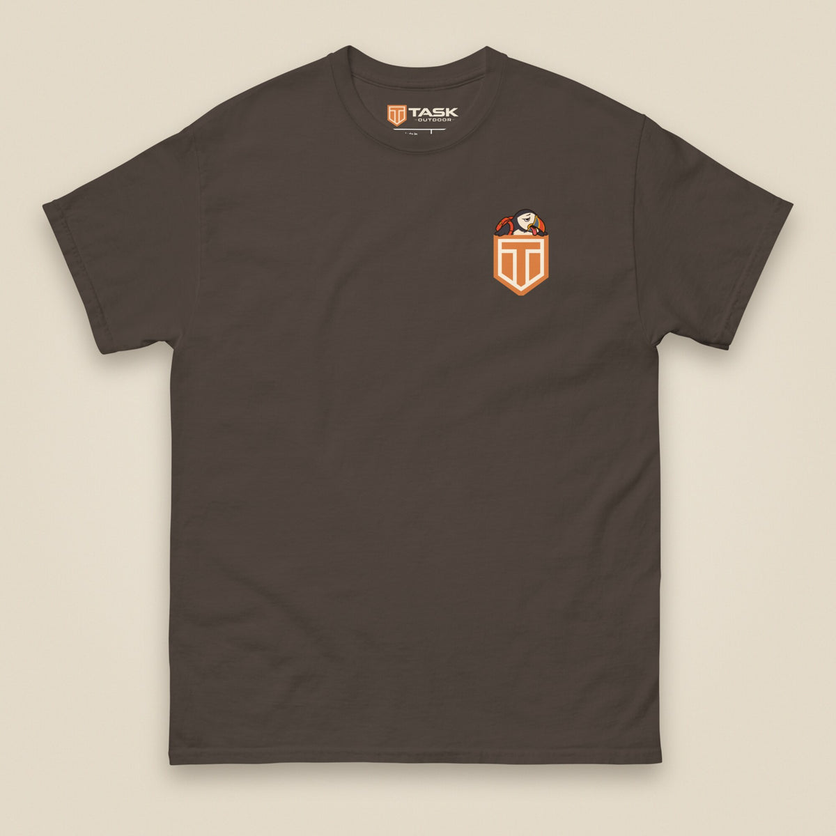 Puffed Out Double Sided T-Shirt in Dark Chocolate, front view