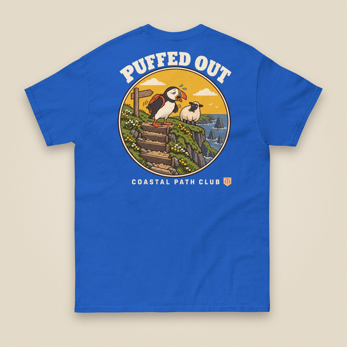 Puffed Out Double Sided T-Shirt in Royal, back view