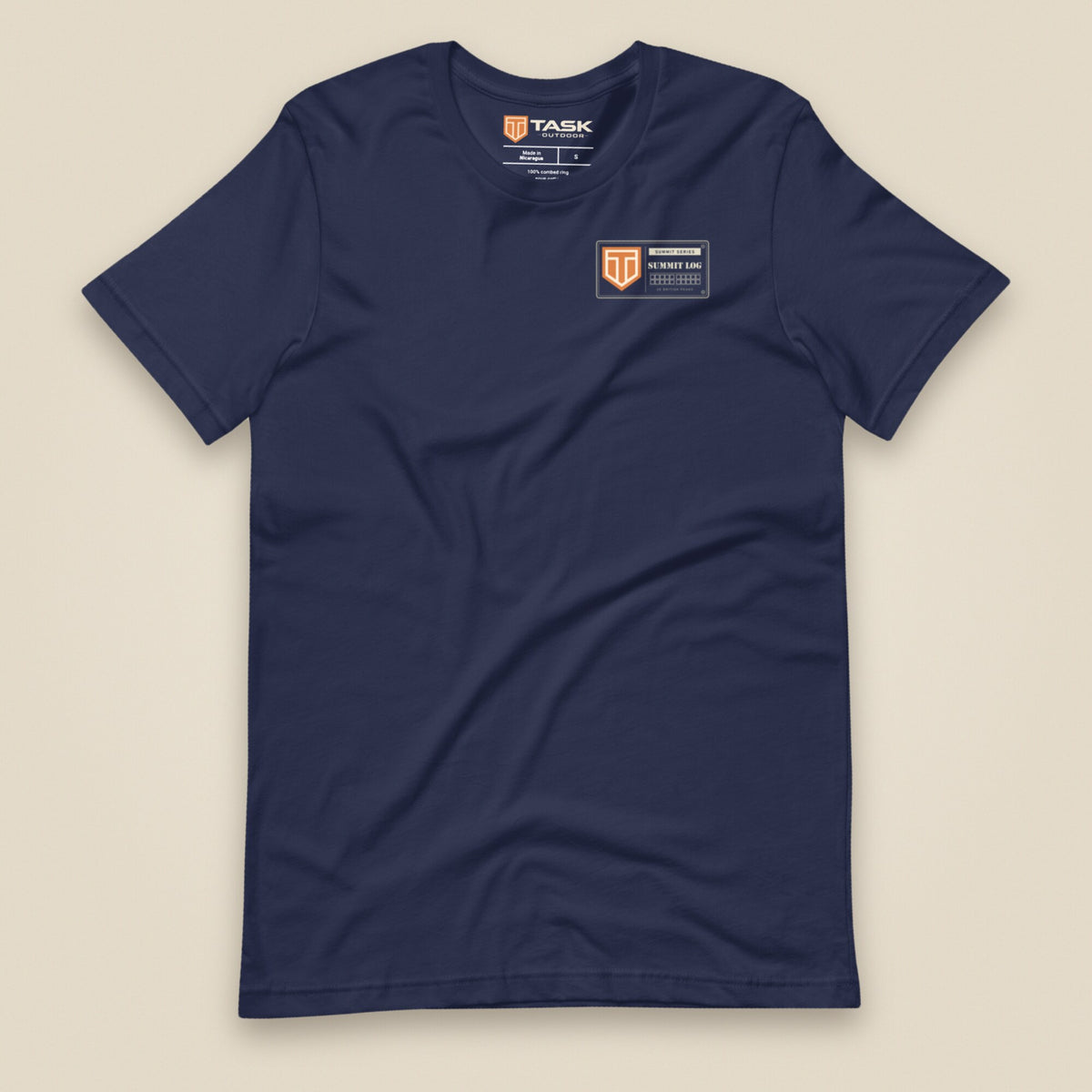 Summit Log 20 Peak Bagging Premium Double Sided T-Shirt in Navy, front view