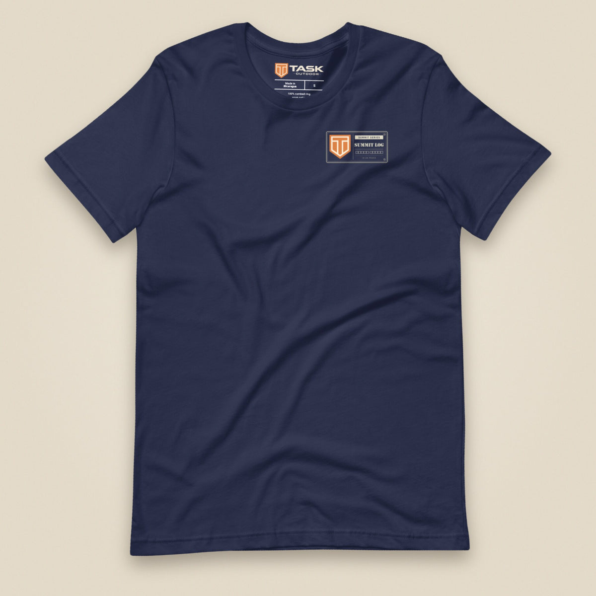 Summit Logbook 10 UK Peaks Premium Double Sided T-Shirt in Navy, front view