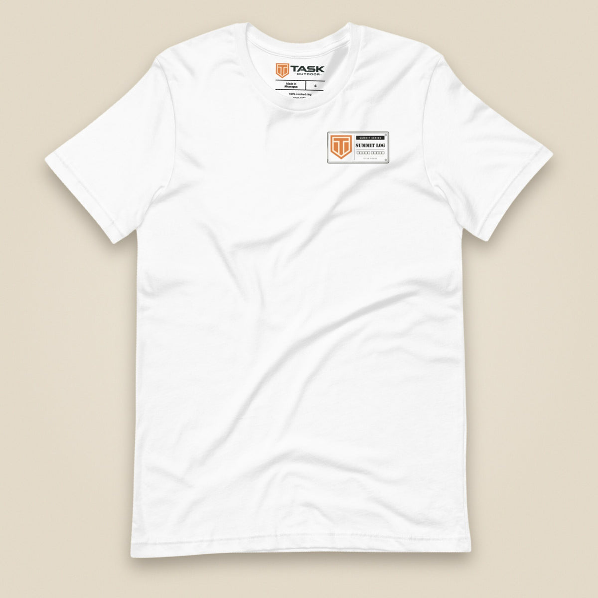 Summit Logbook 10 UK Peaks Premium Double Sided T-Shirt in White, front view