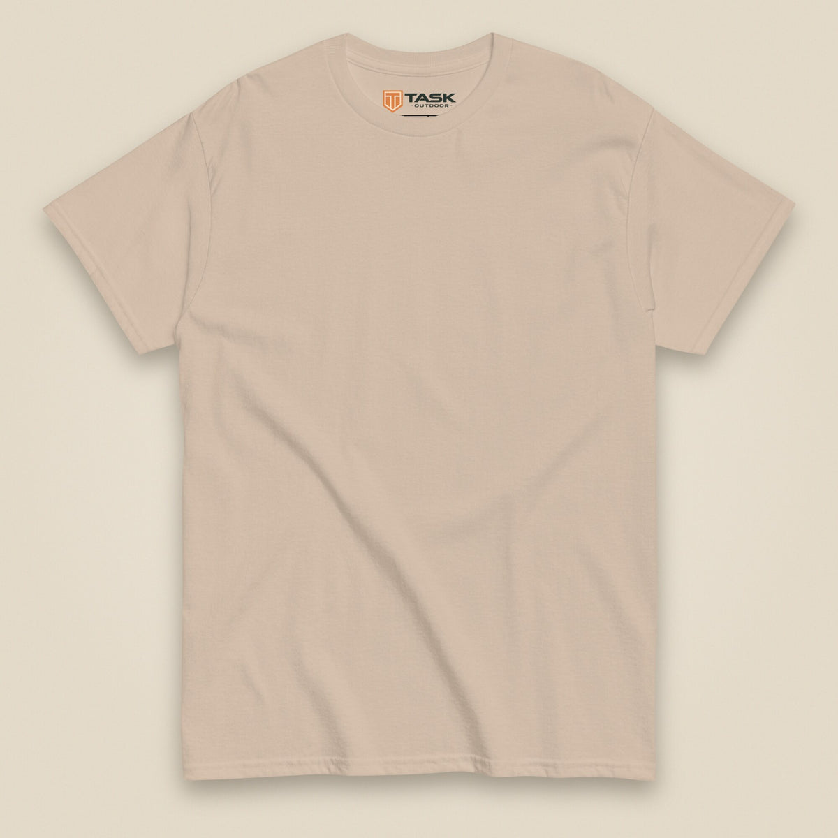 Tactybara Back Print T-Shirt in Sand, front view