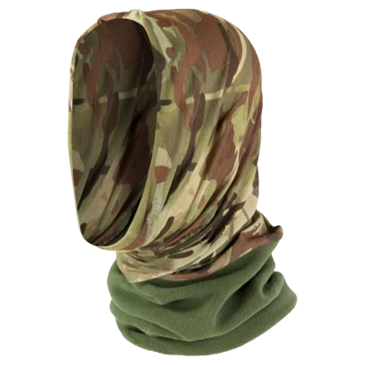 Highlander Thermal Fleece Headover in HMTC Camo from the front