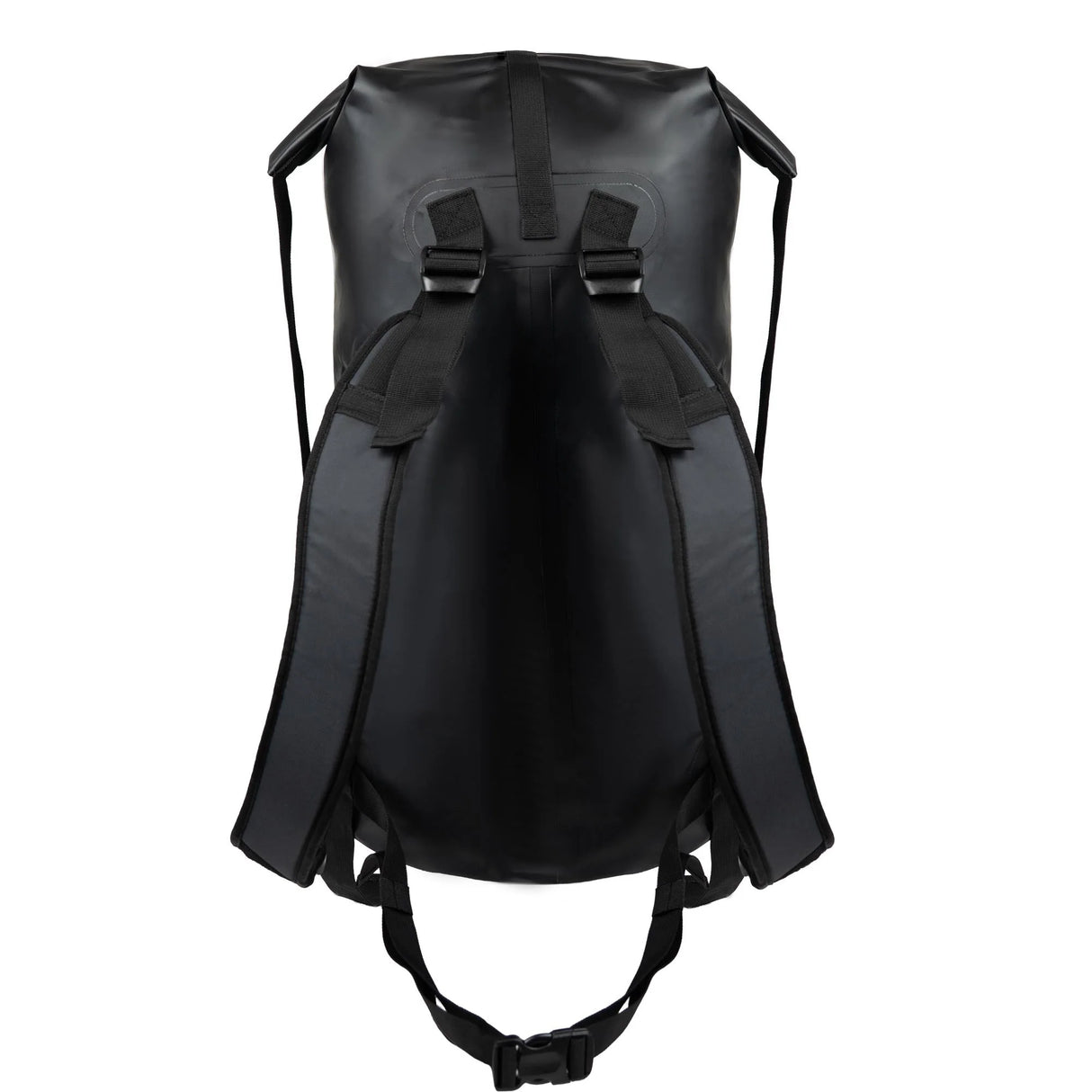 Highlander Troon Tri-Laminate Duffle Dry Bag 70L in black from the back on white background