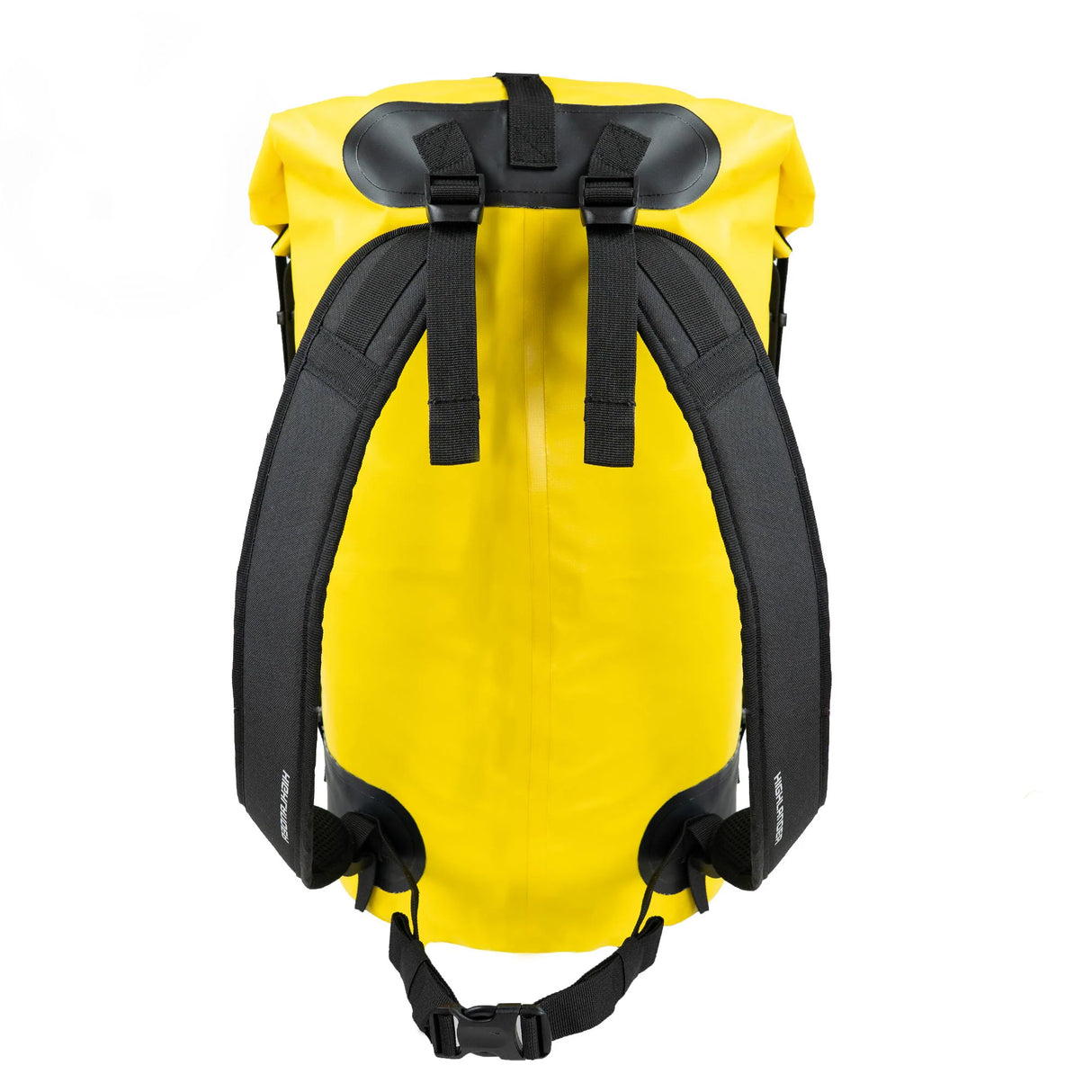 Highlander Troon Tri-Laminate Duffle Dry Bag 35L in yellow from the back on white background