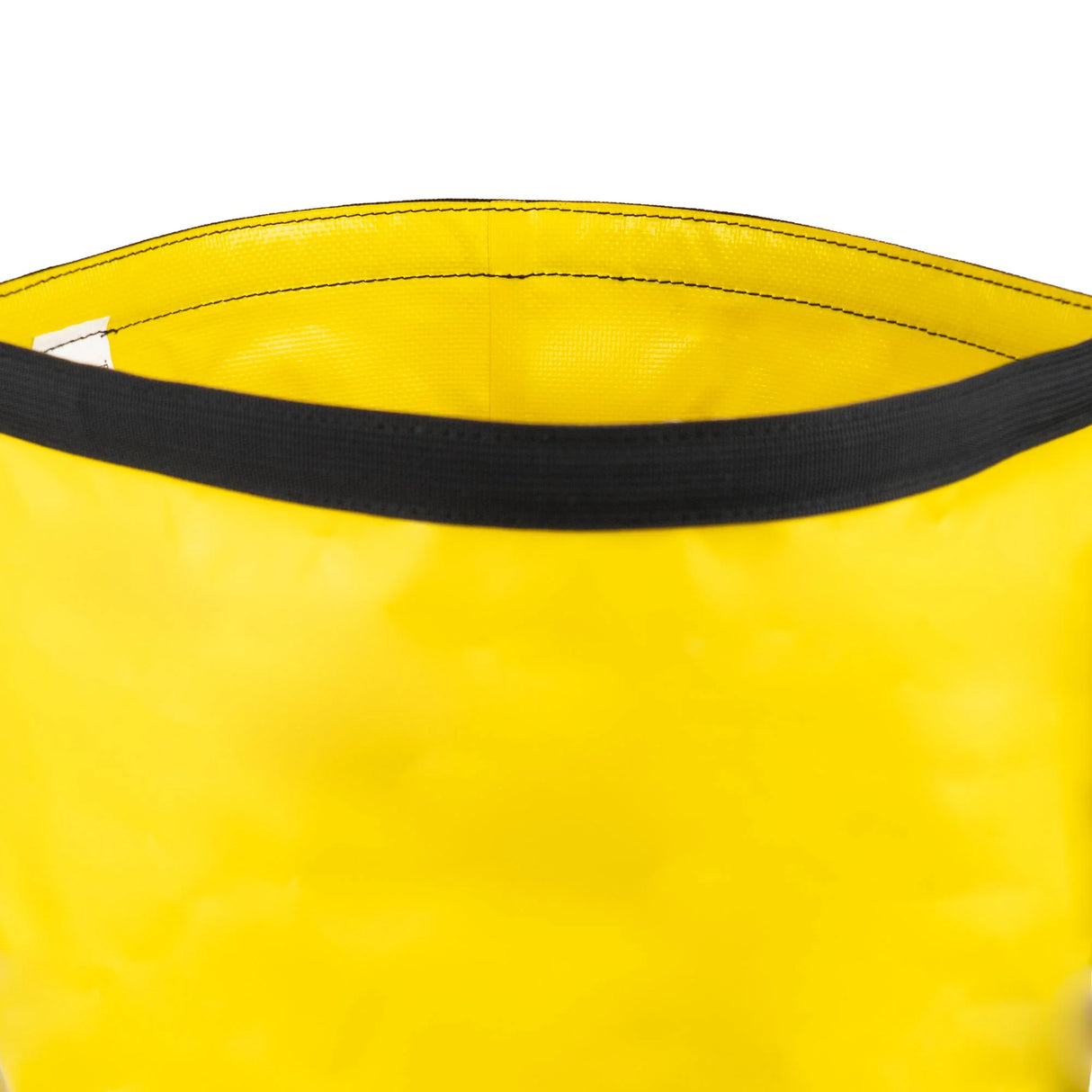 Highlander Troon Tri-Laminate Duffle Dry Bag 35L in yellow close up of top closure