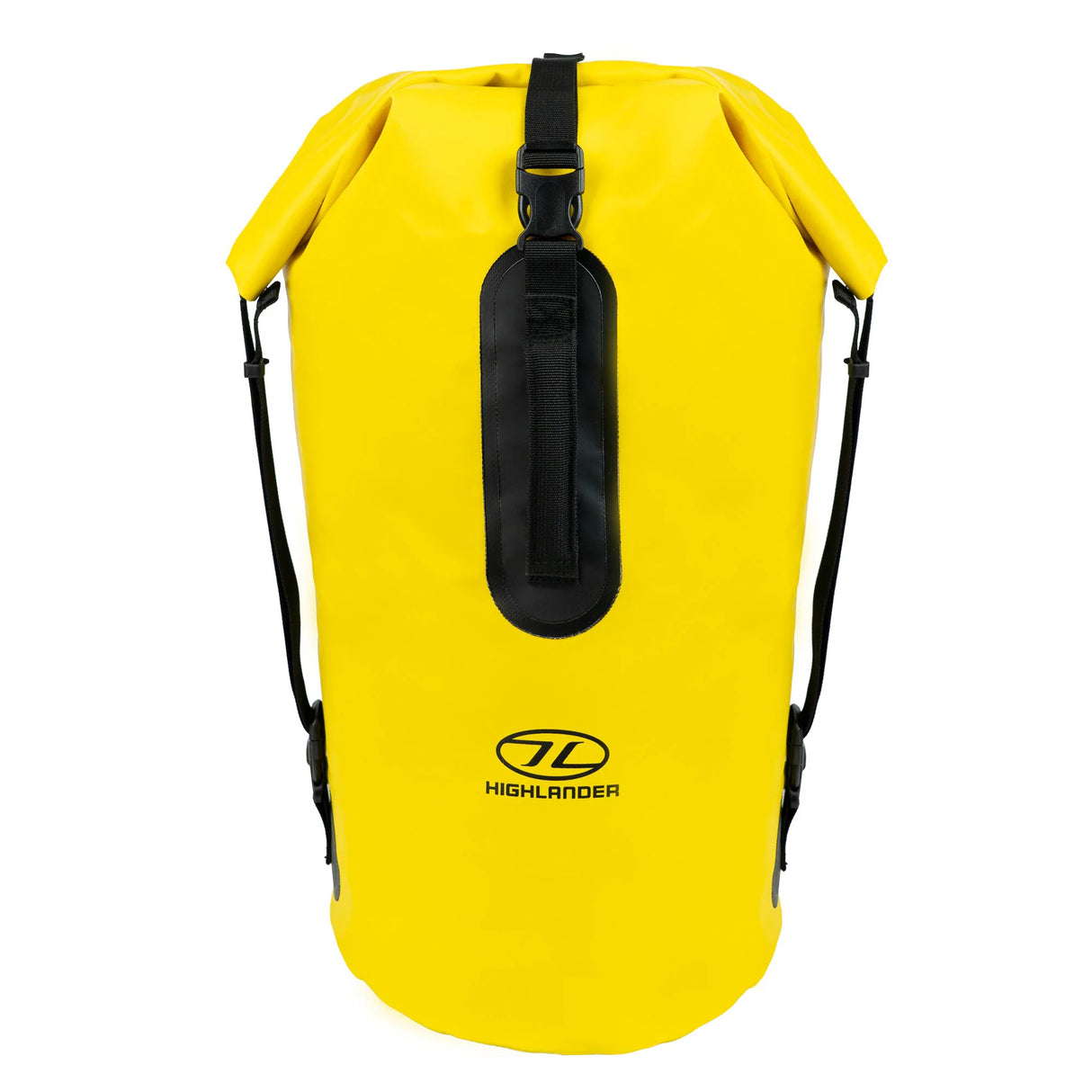 Highlander Troon Tri-Laminate Duffle Dry Bag 35L in yellow from the front on white background