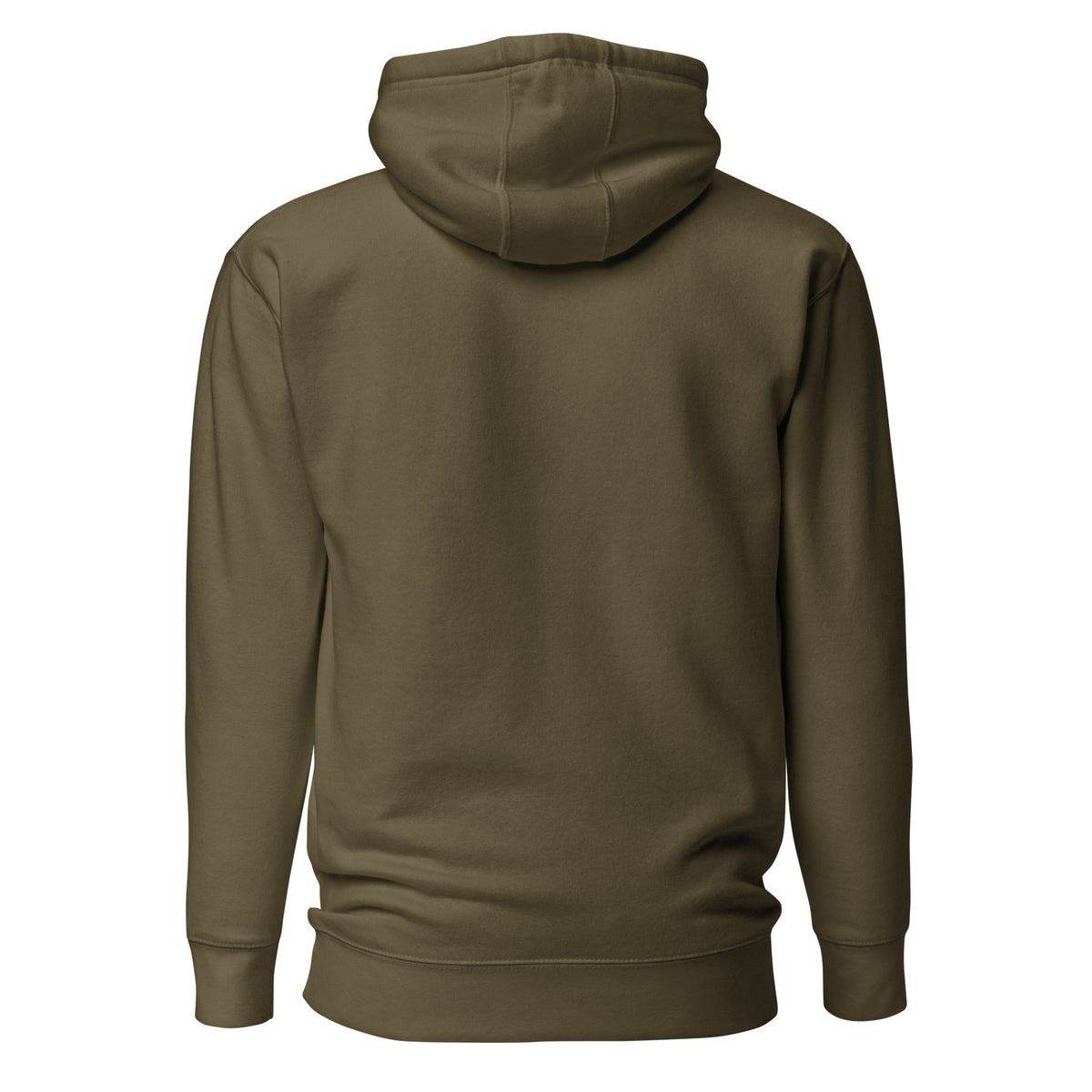 Sloth Hiking Club: Hilltop Hoodie in Military Green, plain back view