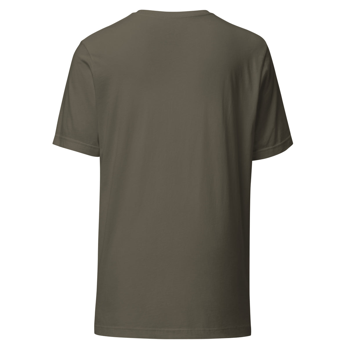 Task "In My Defence, I Was Left Unsupervised" T-shirt in Army, plain back view